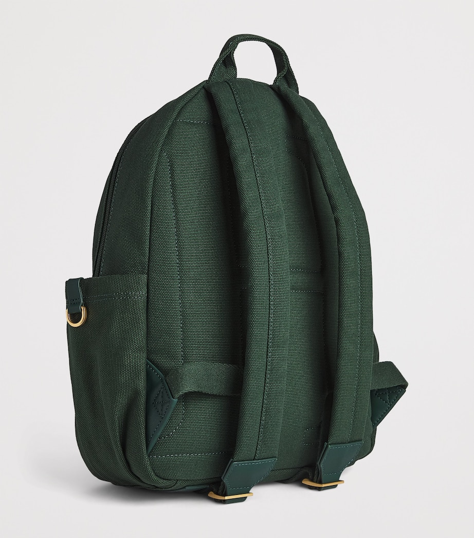 Harrods Cotton Embroidered Emblem Backpack Harrods Green Image 2