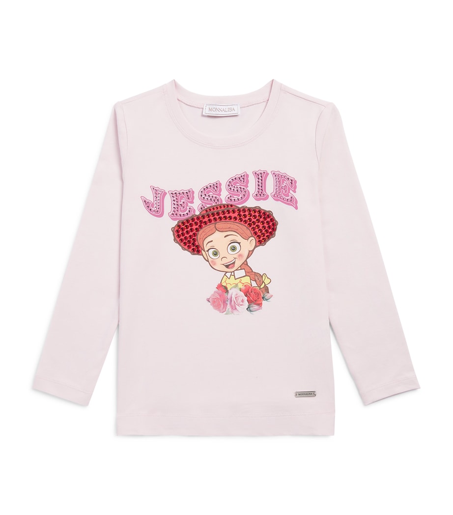 Monnalisa Womens x Disney Stretch-Cotton Jessie T-Shirt (2-10 Years) Rosa Antico Image 1