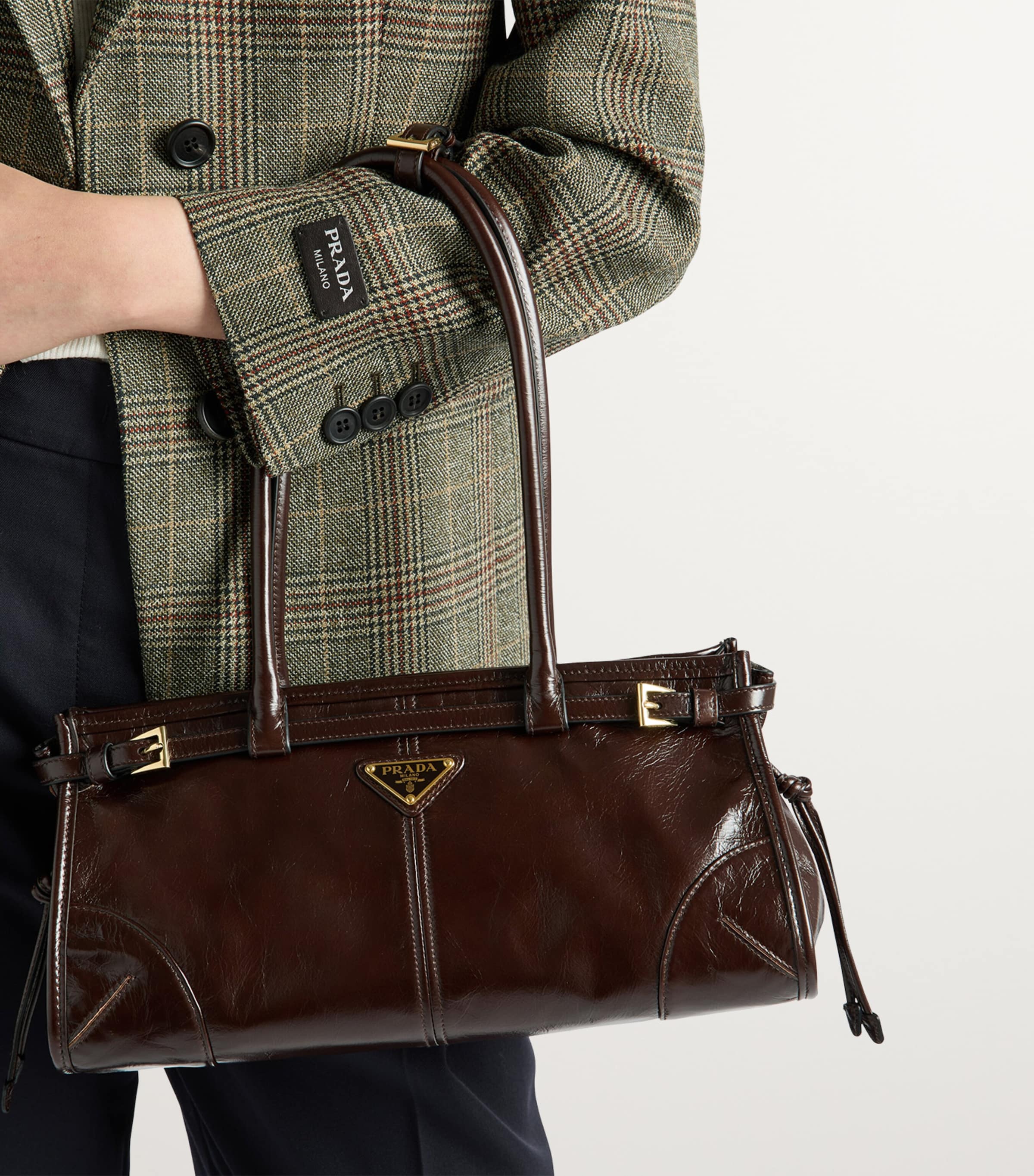 Prada Medium Leather Shoulder Bag Image 3