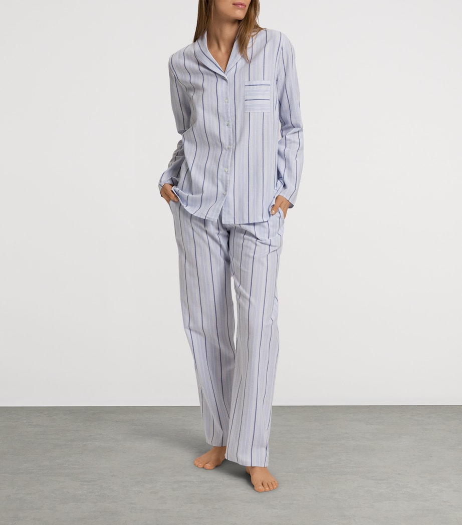 Cotton Stripe Pyjama Trousers POWDER BLUE STRIPE Image 5