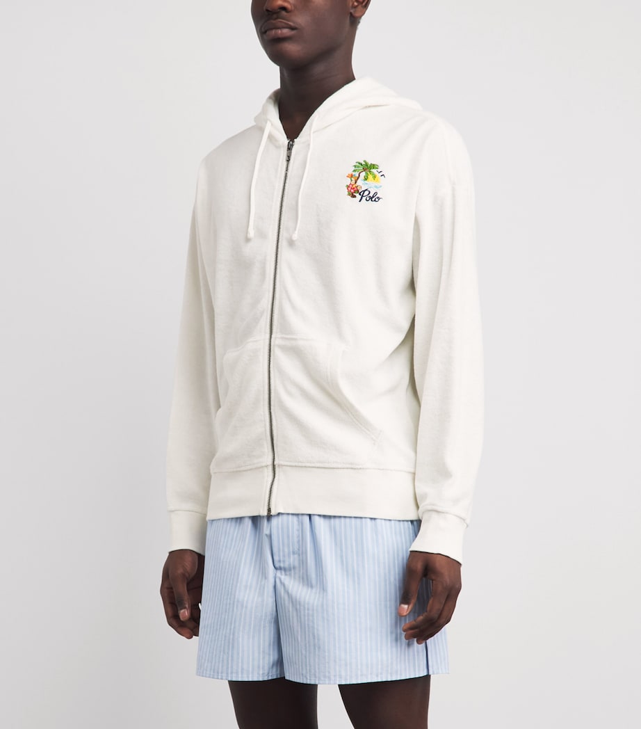 Polo Ralph Lauren Mens Cotton-Blend Palm Tree Zip-Up Hoodie Nevis Image 4