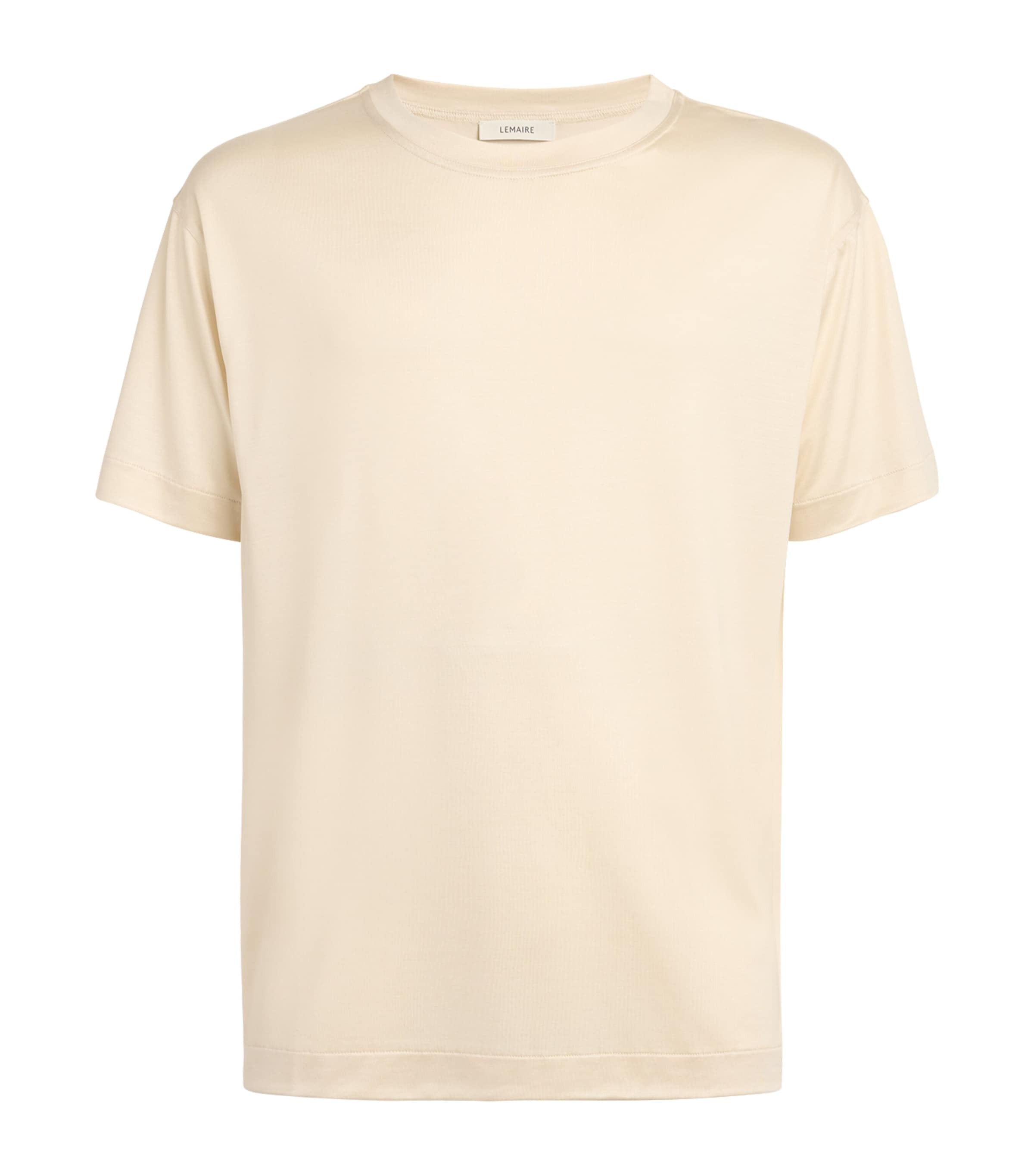 Shop Lemaire Silk Jersey T-shirt In Ivory