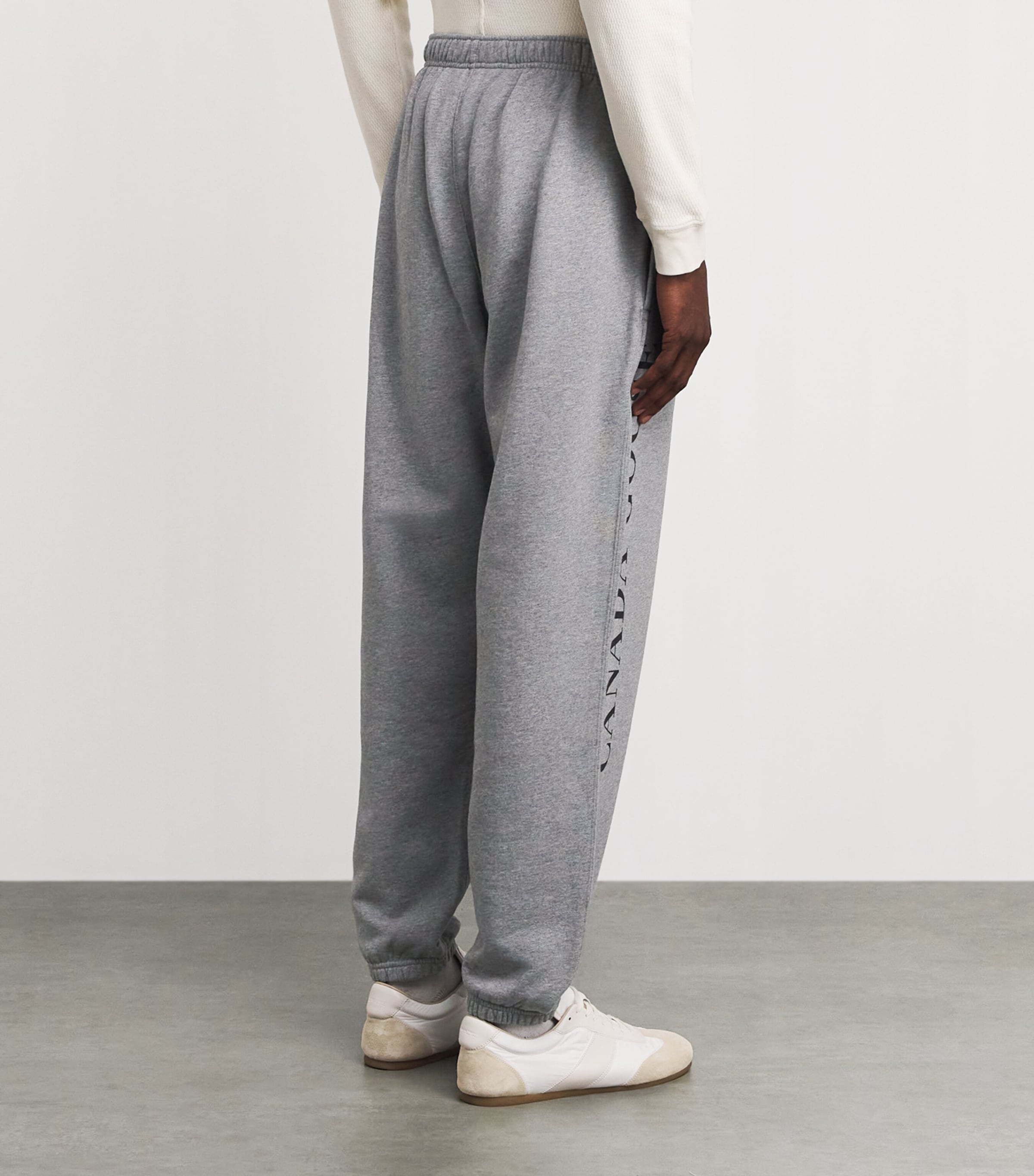 Canada Goose Mens Organic Cotton Printed Rove Sweatpants Stone Heather Image 5
