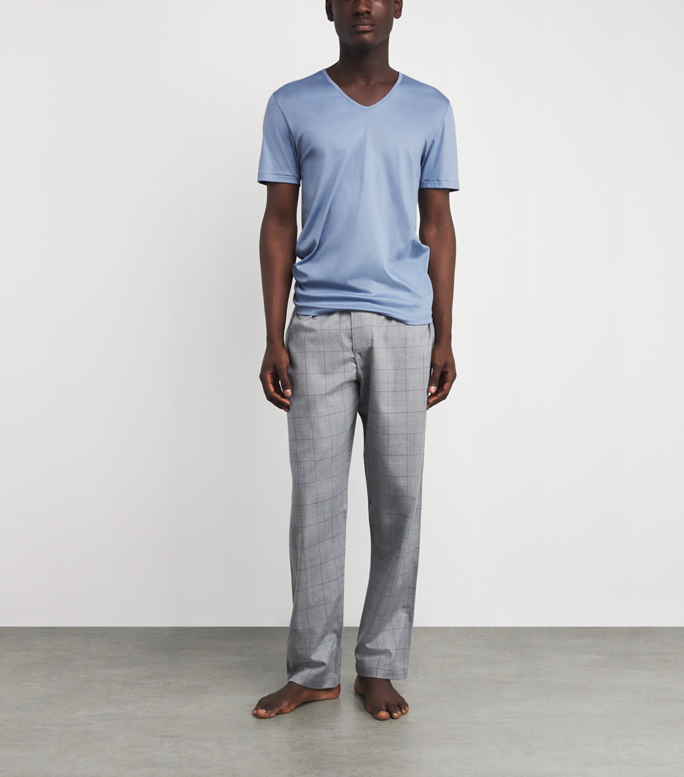 Sea Island Cotton V-Neck T-Shirt 508 MOUNTAIN LAKE Image 2