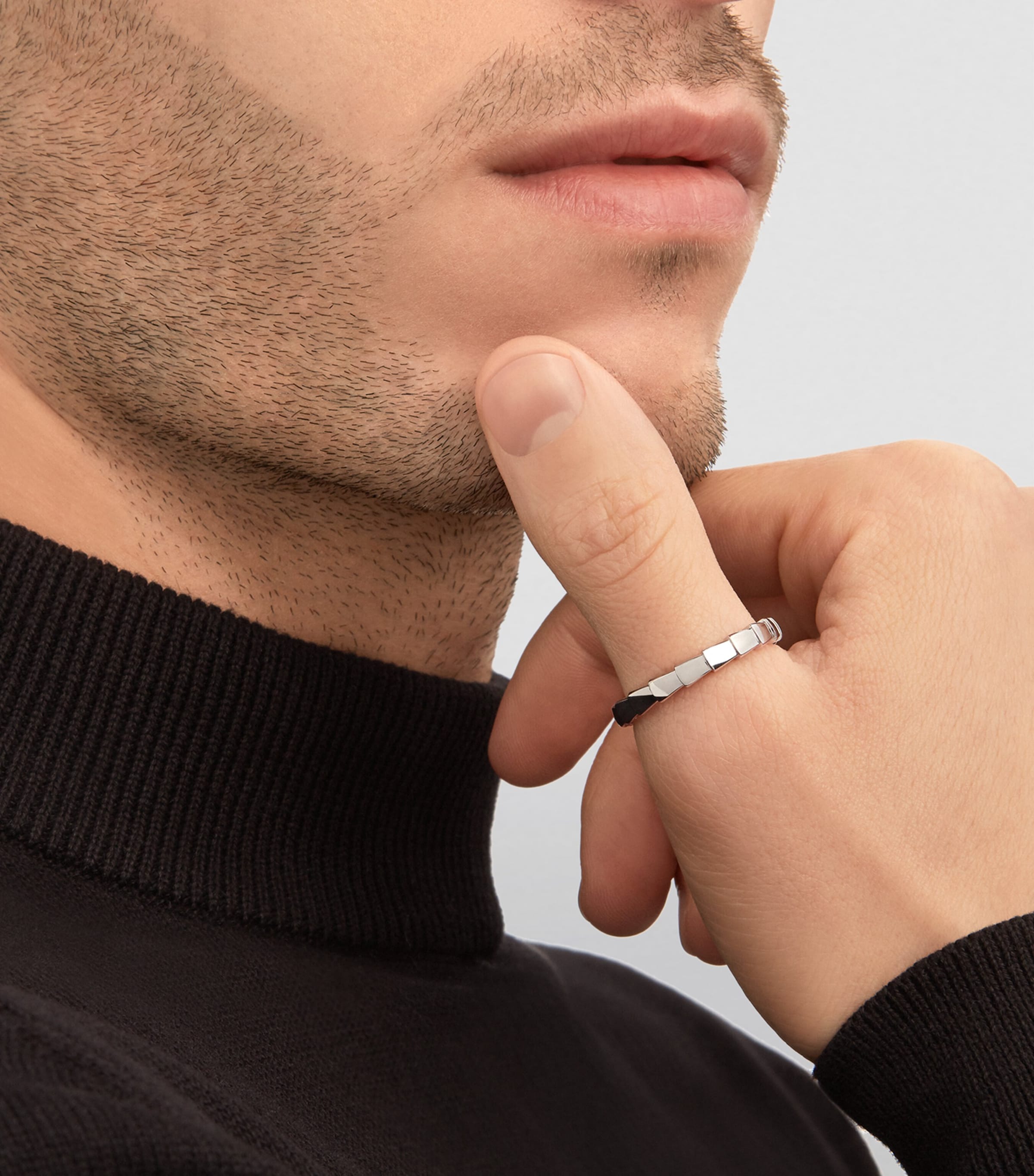 White Gold Serpenti Viper Wedding Band WHITE GOLD Image 4