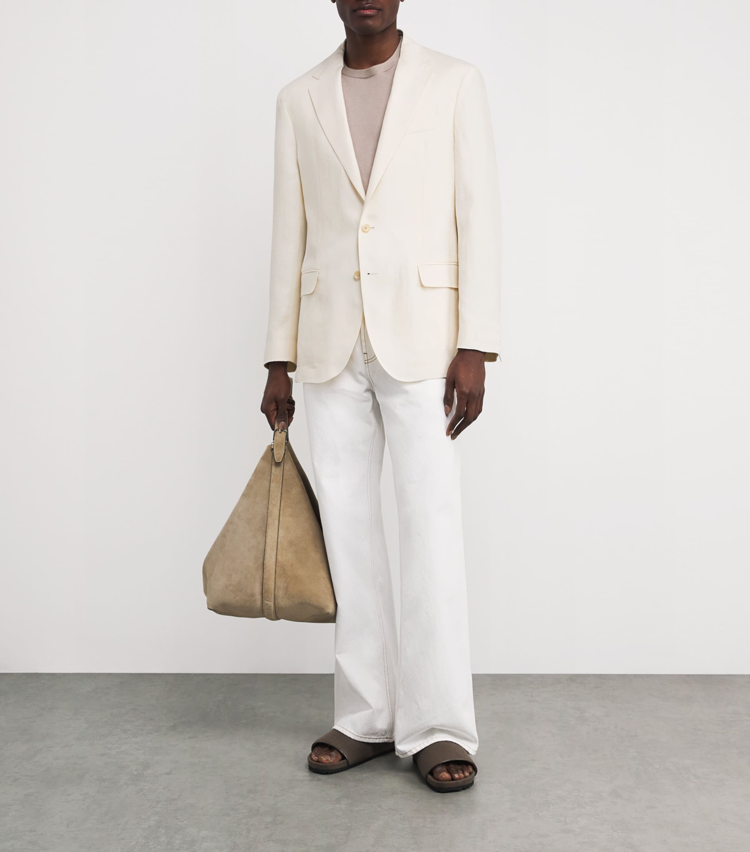 Polo Ralph Lauren Mens Linen Blazer Lt Cream Image 2