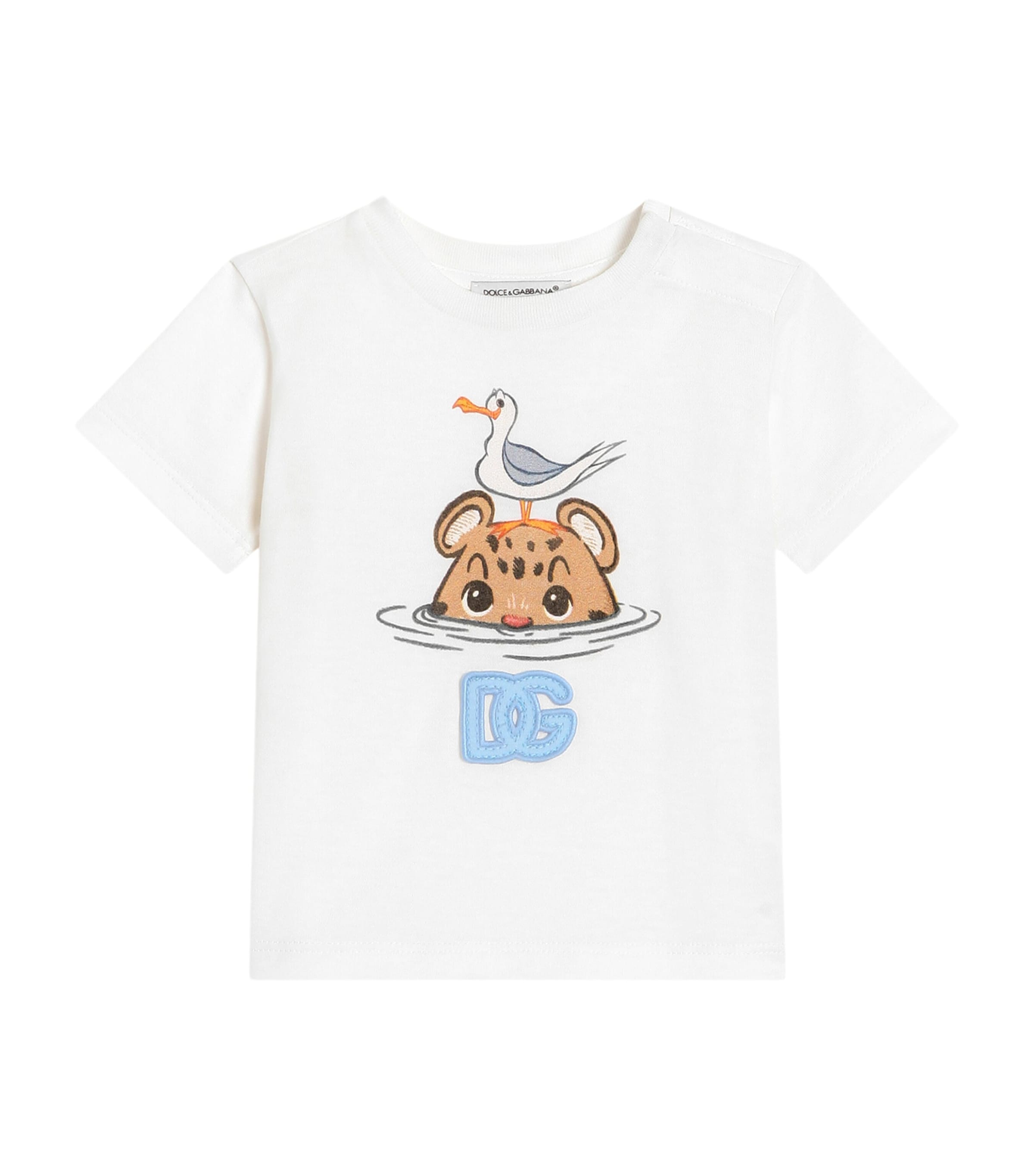 Cotton Leopard Print T-Shirt (3-30 Months) W0111-WHITE Image 1