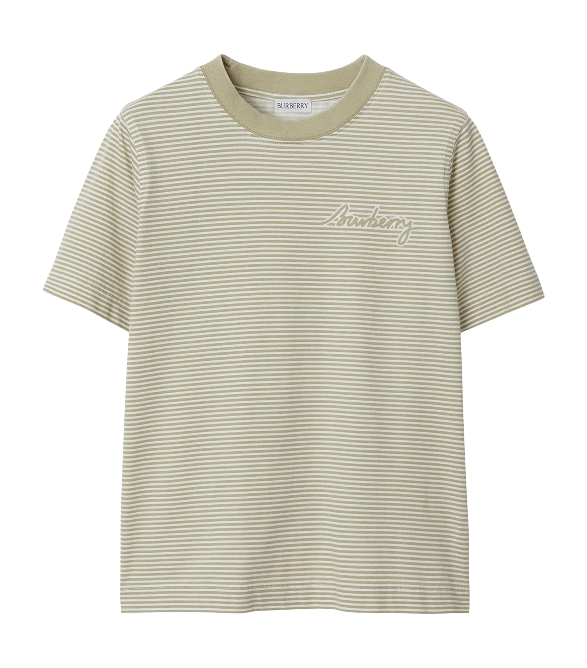 Burberry Cotton Stripe T-shirt In Sand