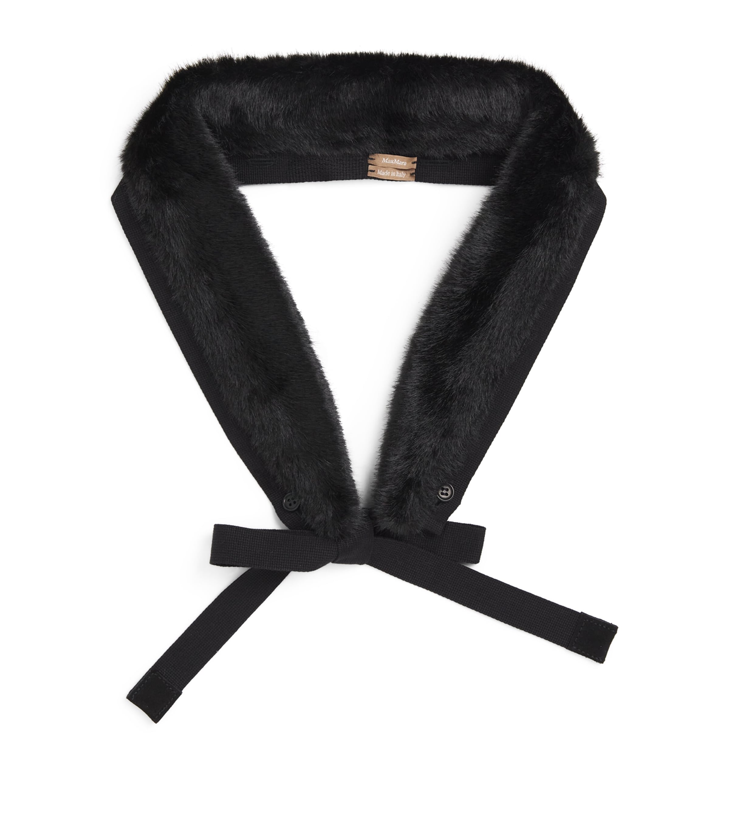 Max Mara Faux Fur Hood Trim In Black