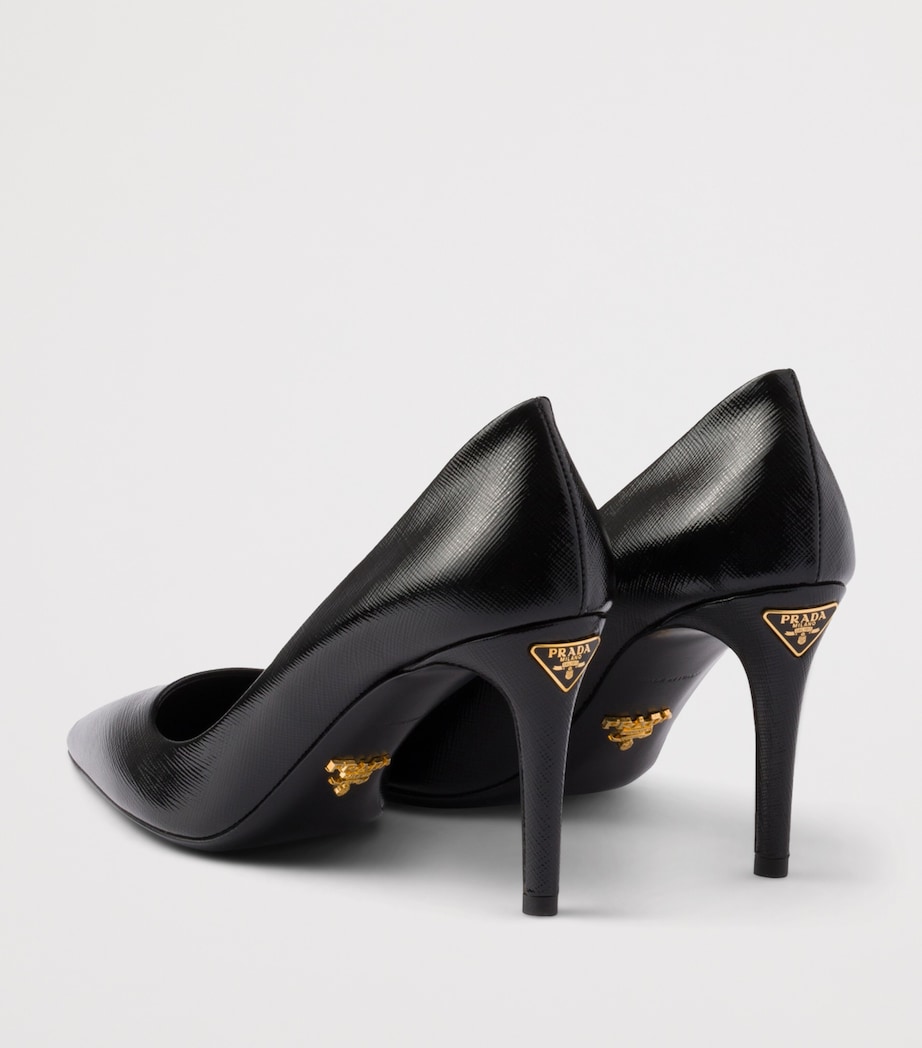 Prada Patent Saffiano Leather Pumps 85 Black Image 5