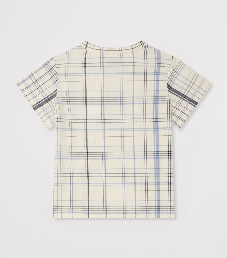 Bonpoint Cotton Check Shirt (6-18 Months) Ca Bleu Image 2