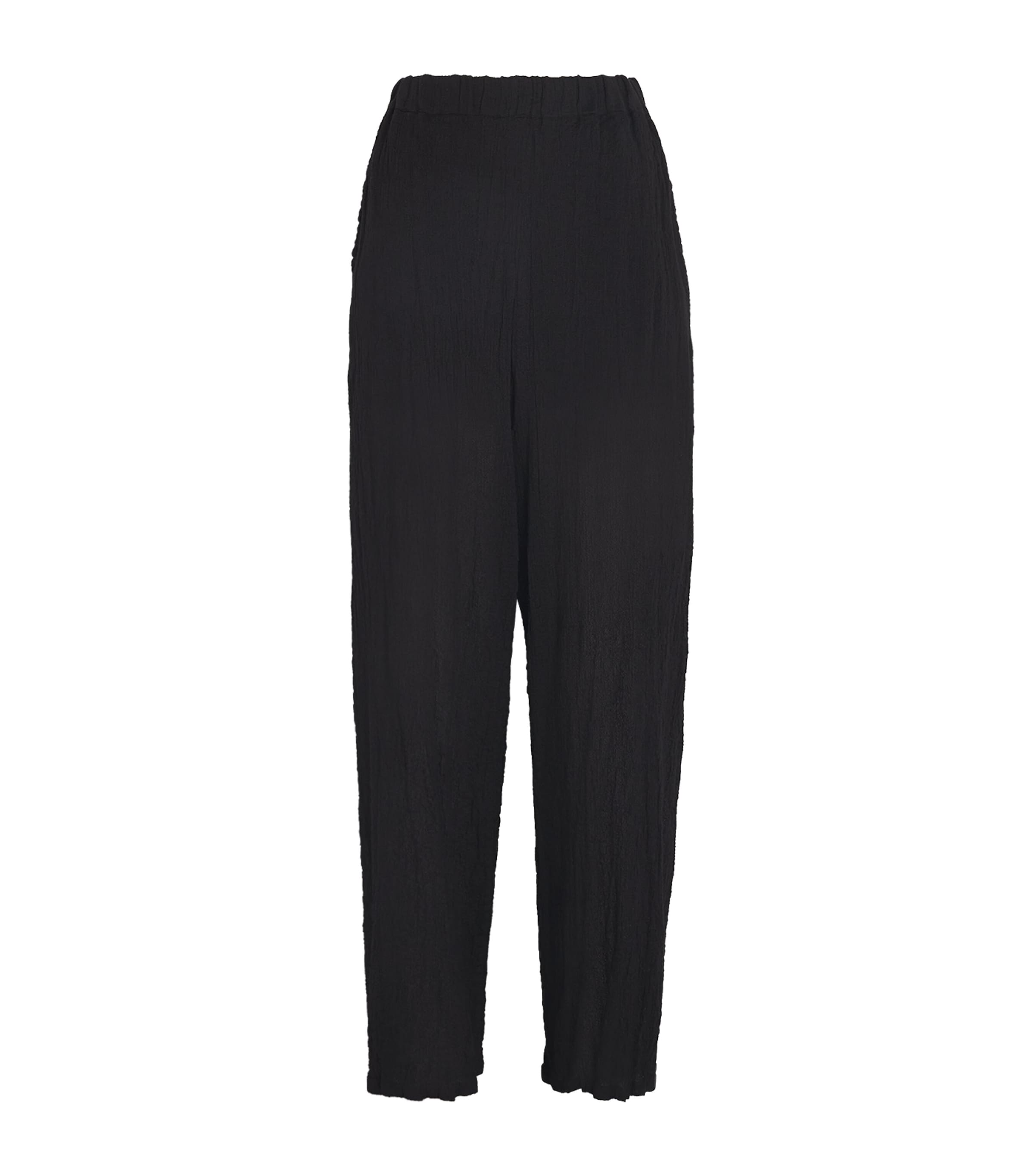 Issey Miyake Karami Wool Straight Trousers In Black