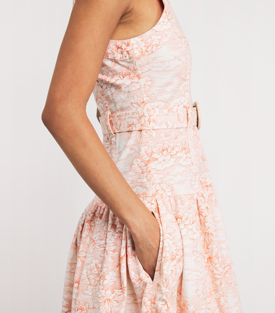 Stretch-Cotton Zoey Midi Dress WHITE/CHERRY TOMATO Image 4