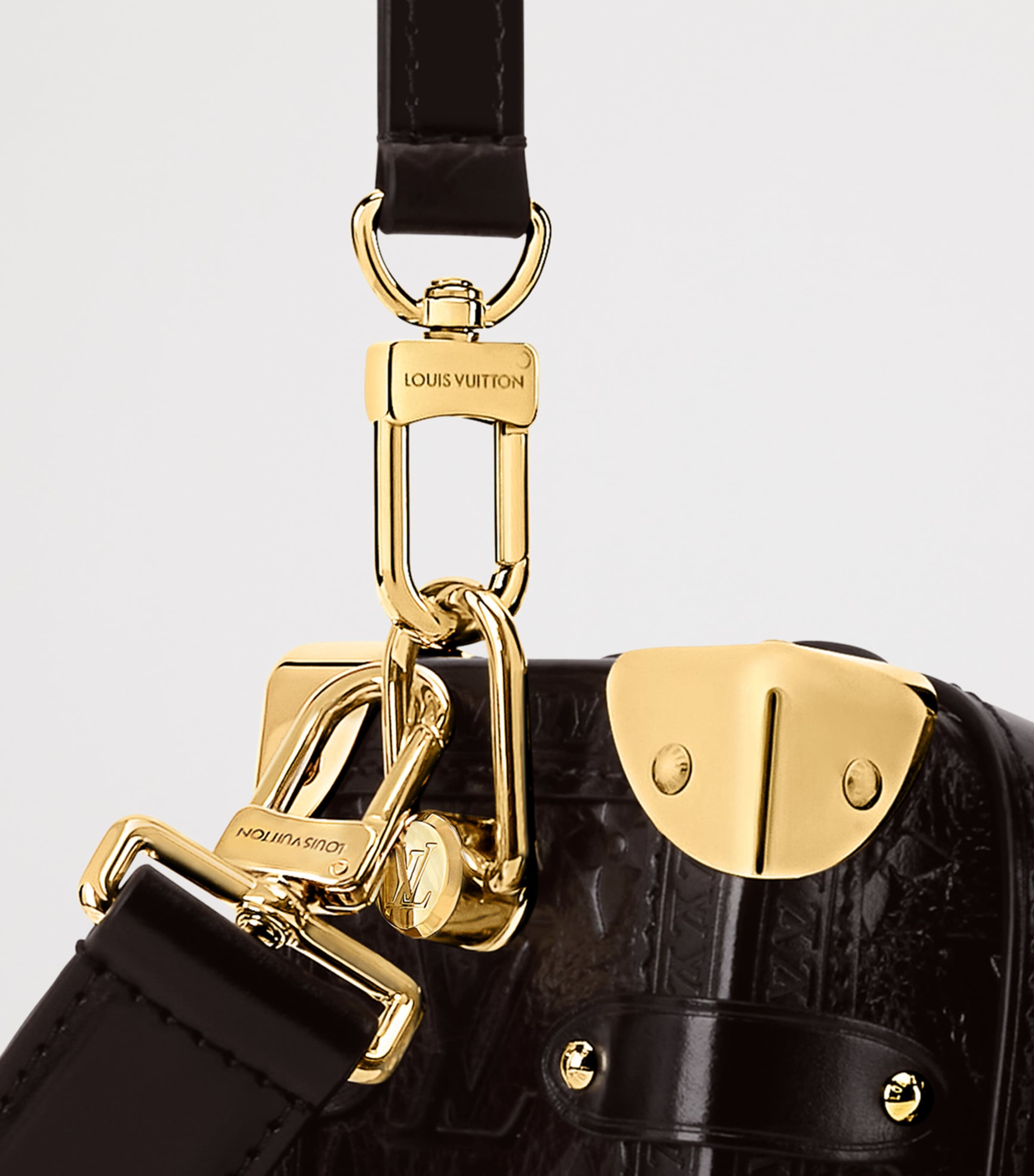 Leather Side Trunk MM Shoulder Bag BLACK Image 7