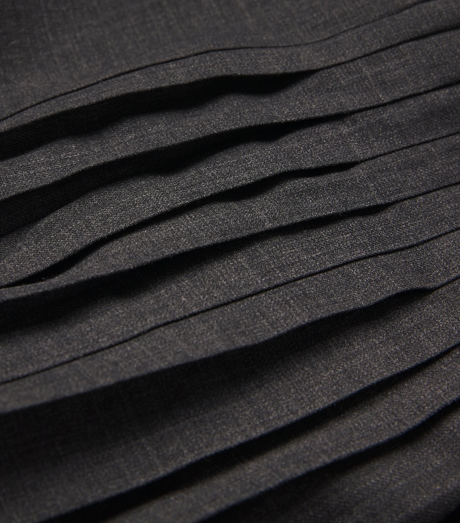 Wide Pleated Shorts GRIS CHINE FONCE Image 5