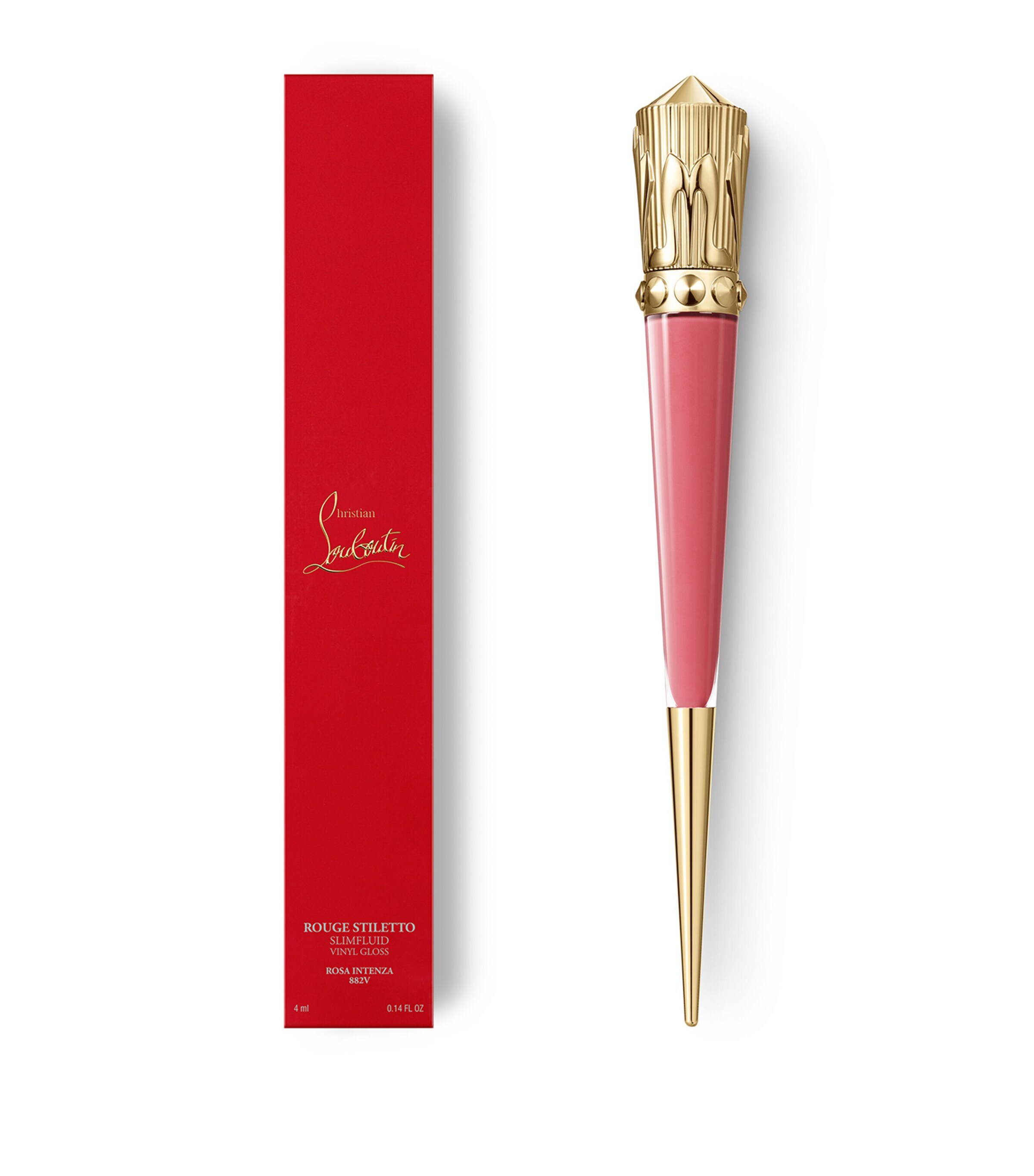 Christian Louboutin Rouge Stiletto Glossy Shine Vinyl Lip Gloss Rosa Intenza Image 8