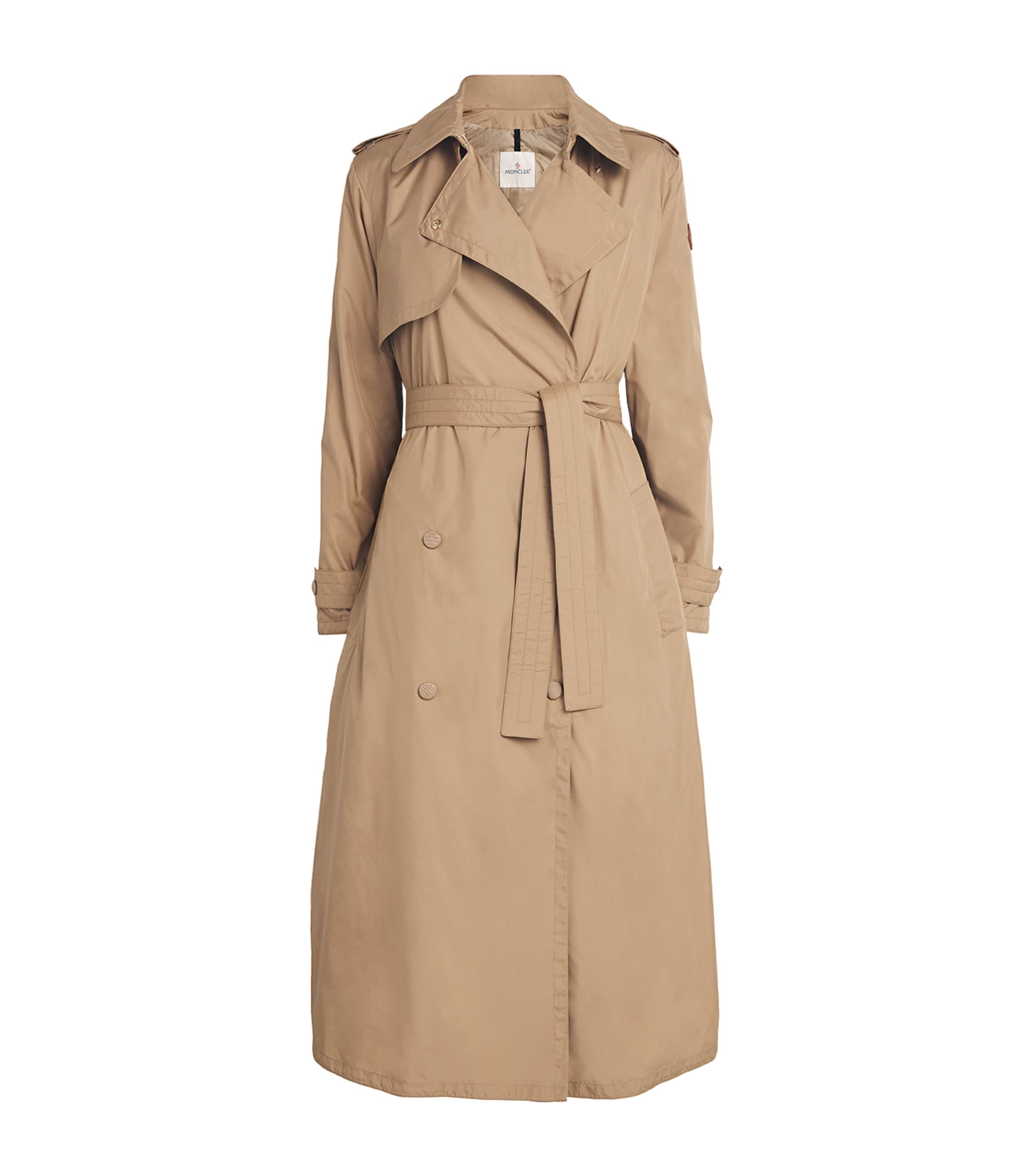 Moncler Down Barbentane Trench Coat In Nude