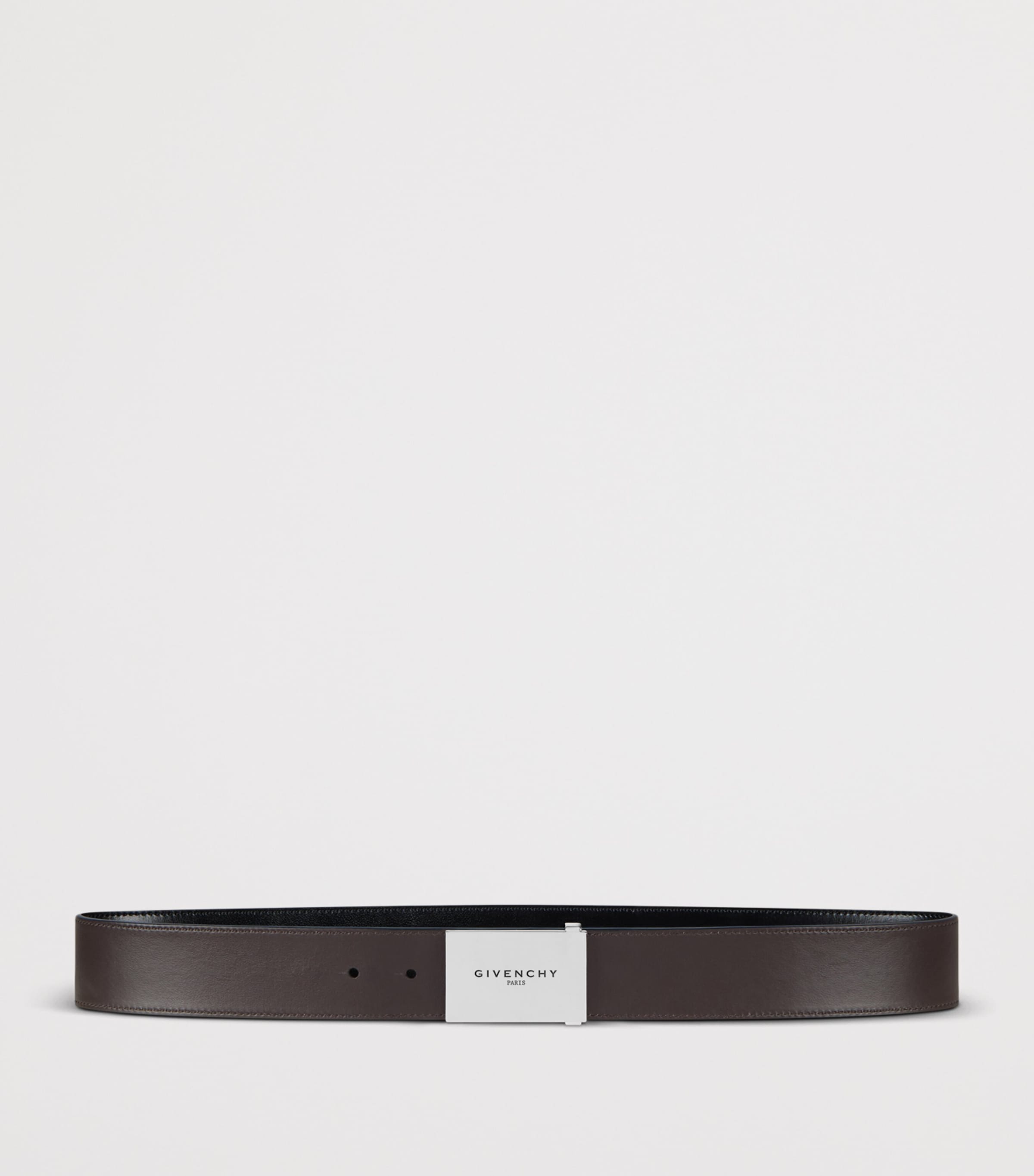 Leather Reversible Label Belt BLACK/GREY Image 2