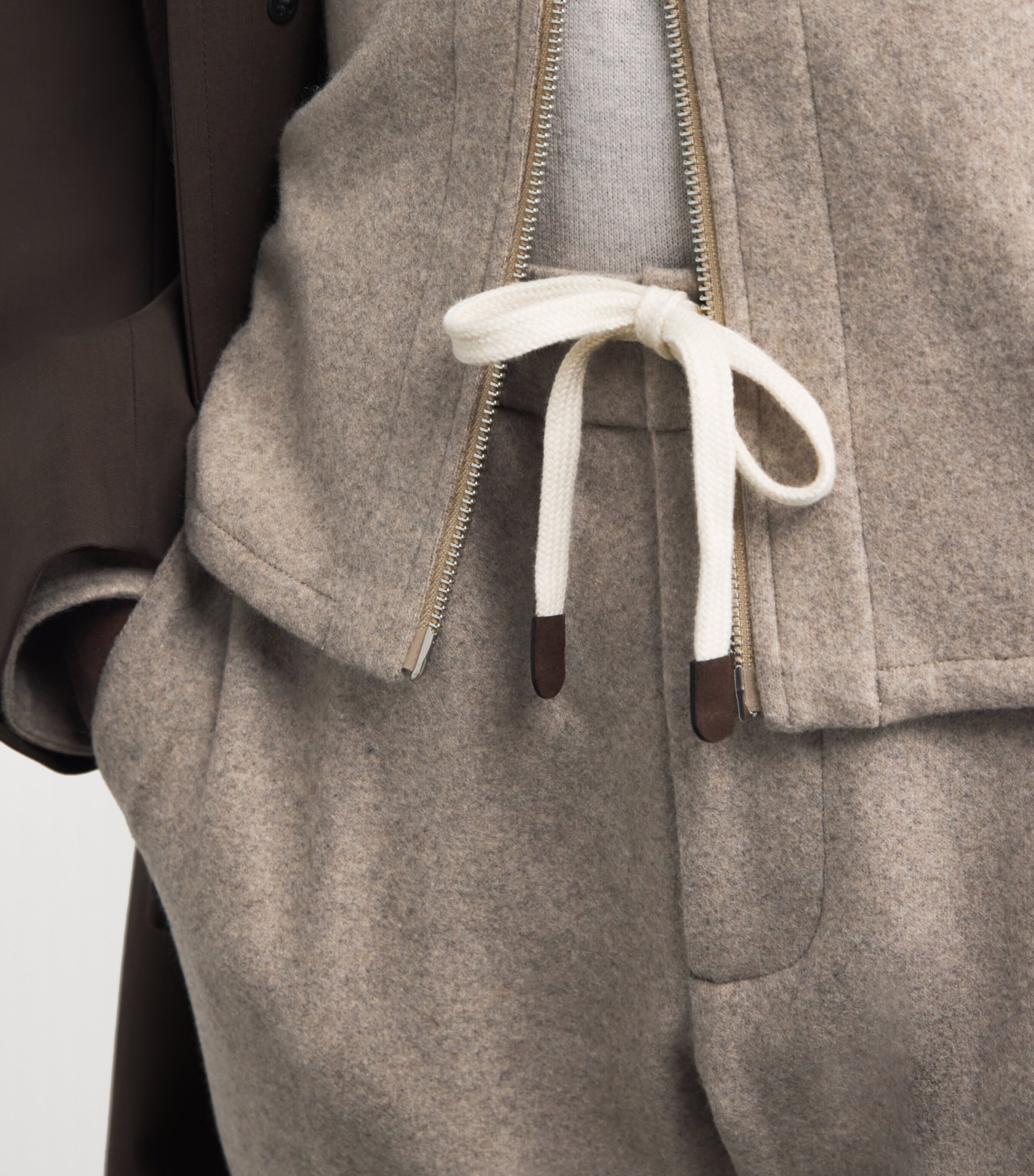 Marco Pescarolo Mens Cashmere Sweatpants Beige Image 6