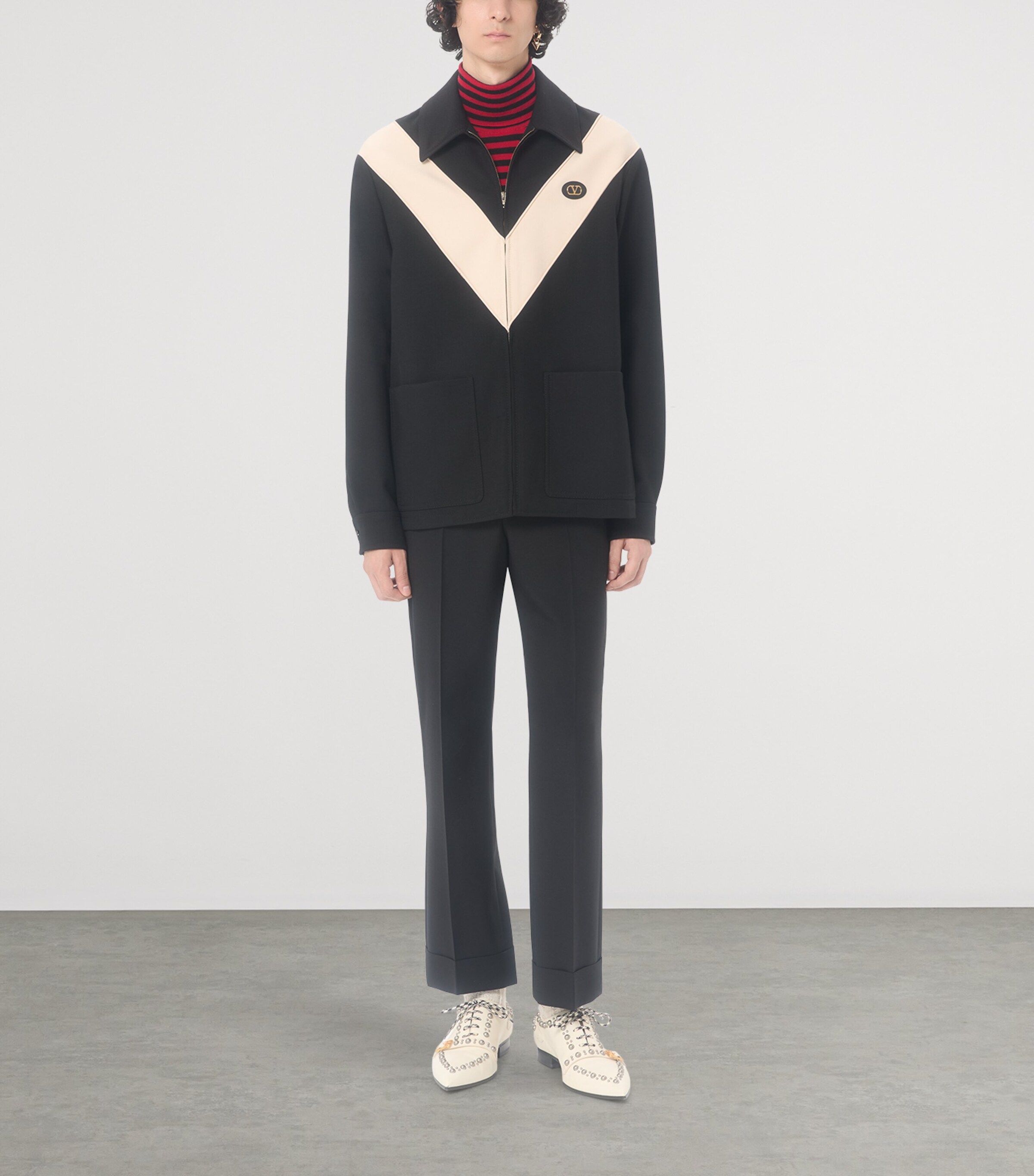 Valentino Garavani Mens Wool-Blend VLogo Jacket Image 5