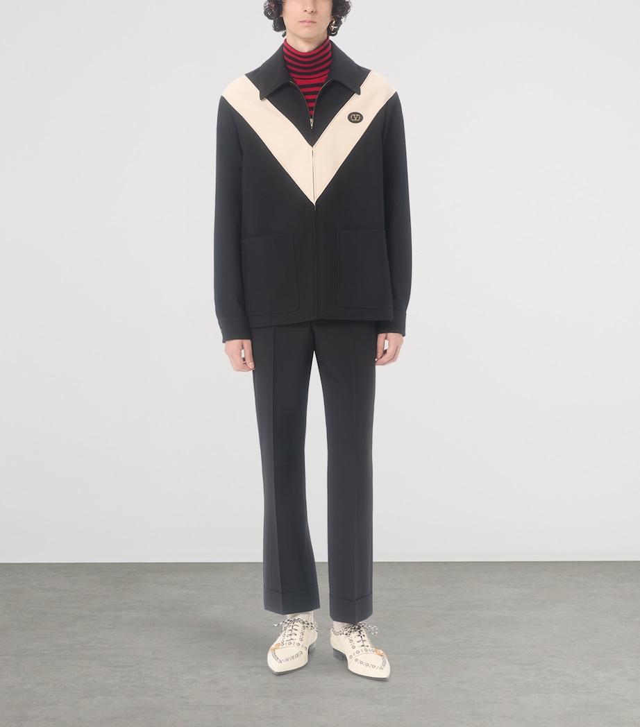 Valentino Garavani Mens Wool-Blend VLogo Jacket Image 5