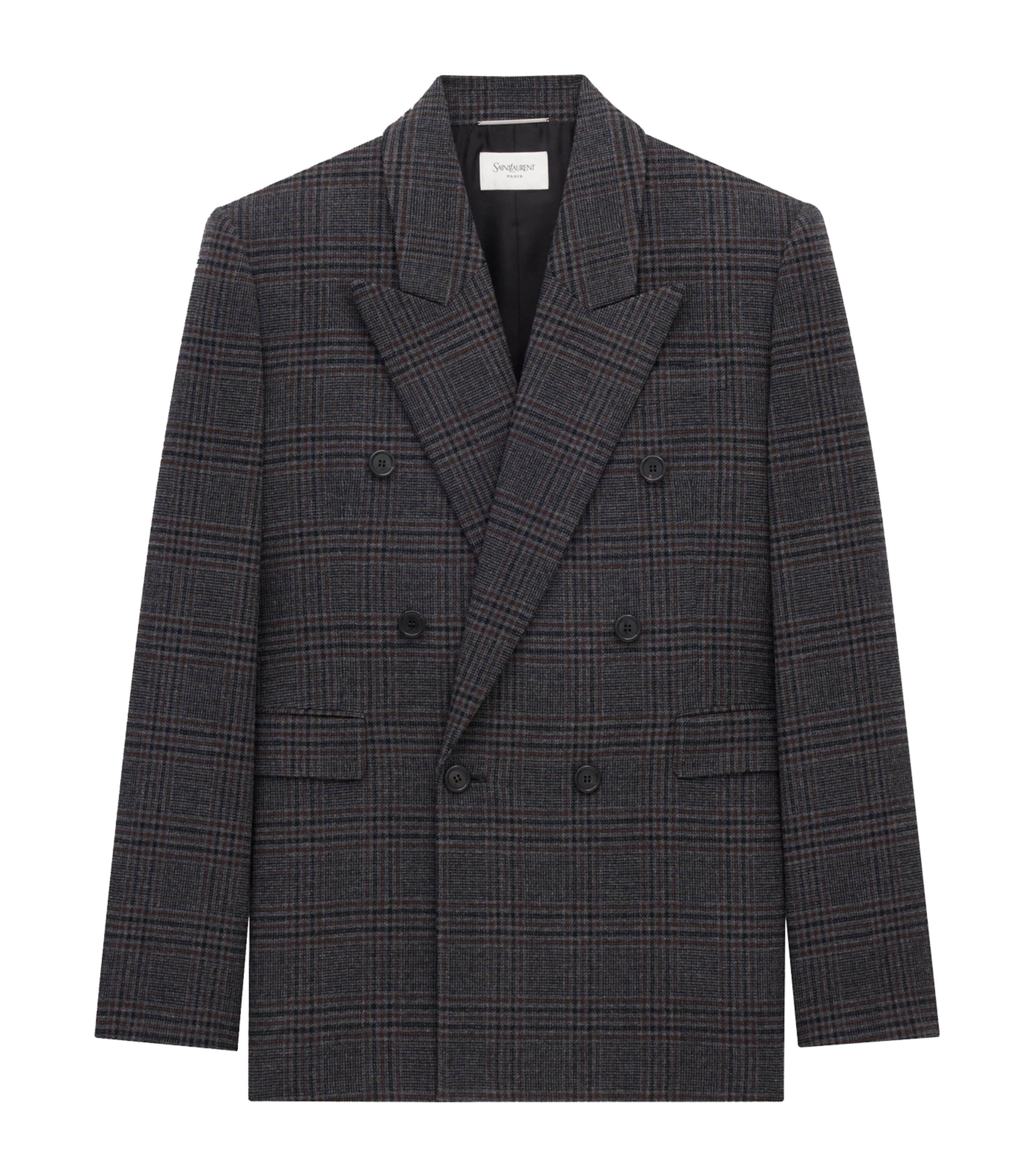 Saint Laurent Tailored Blazer With Double-breasted Design In Gray