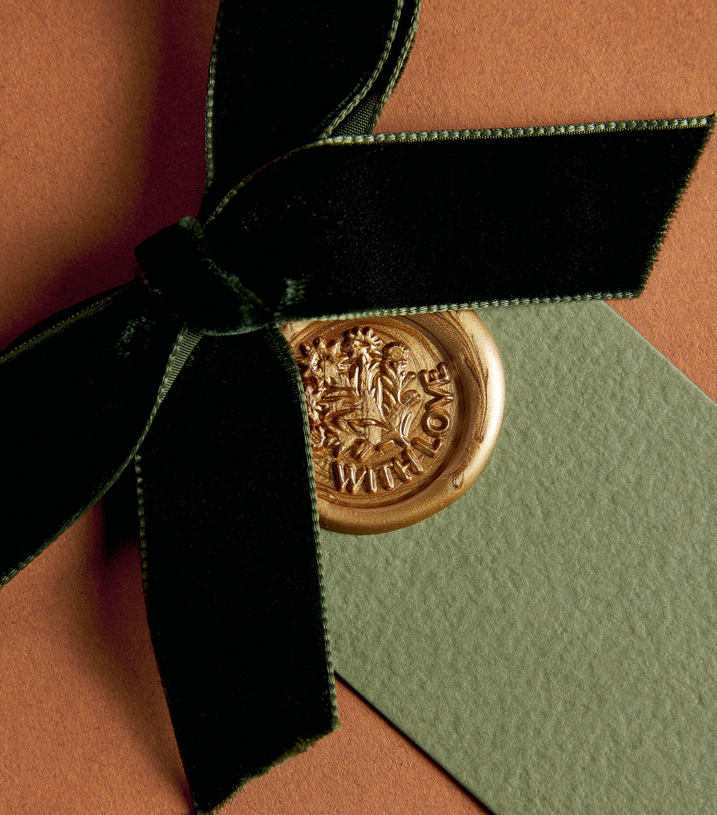 Lamler Waxed Card Tags (Set of 6) Green & Gold Image 2