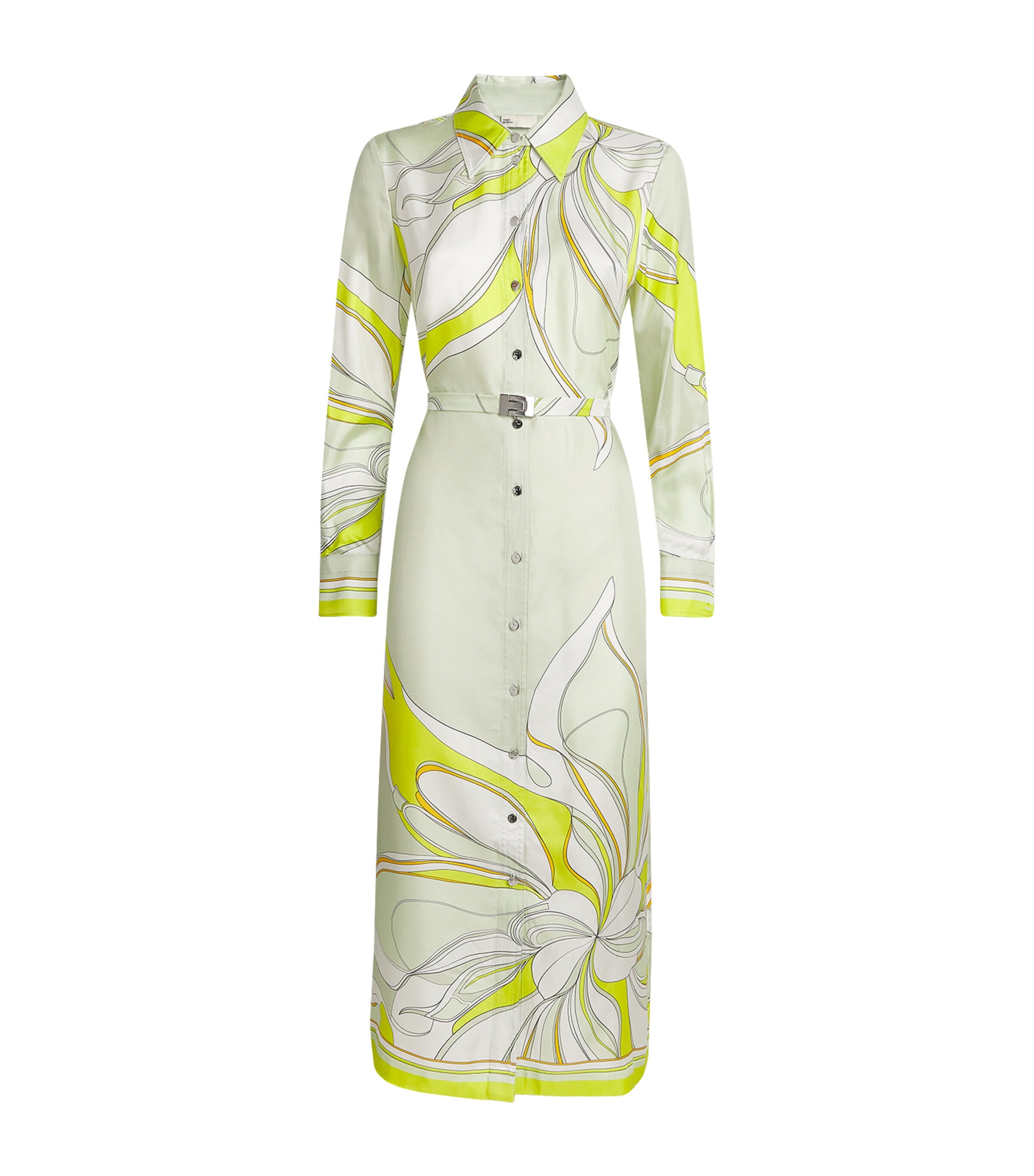 Tory Burch Silk Belted Midi Shirt Dress