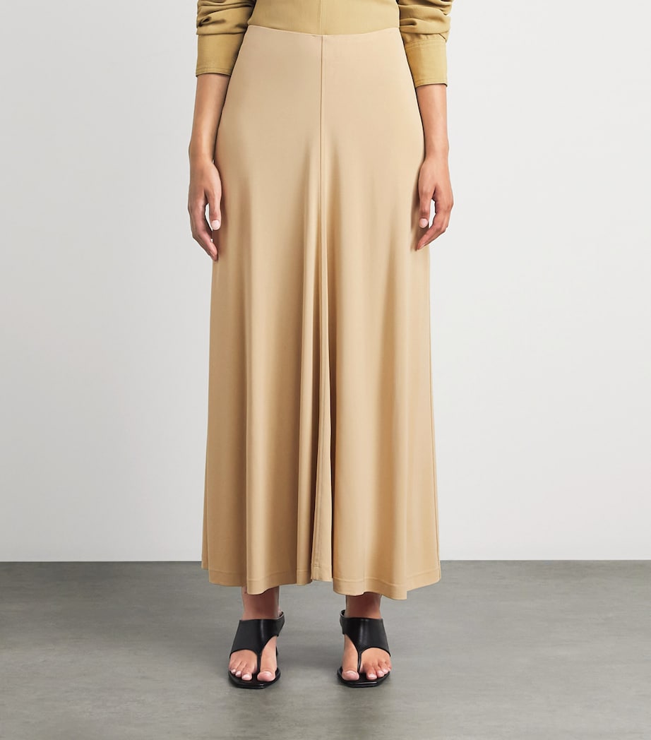 Toteme Womens Jersey Flared Maxi Skirt Chai Image 4