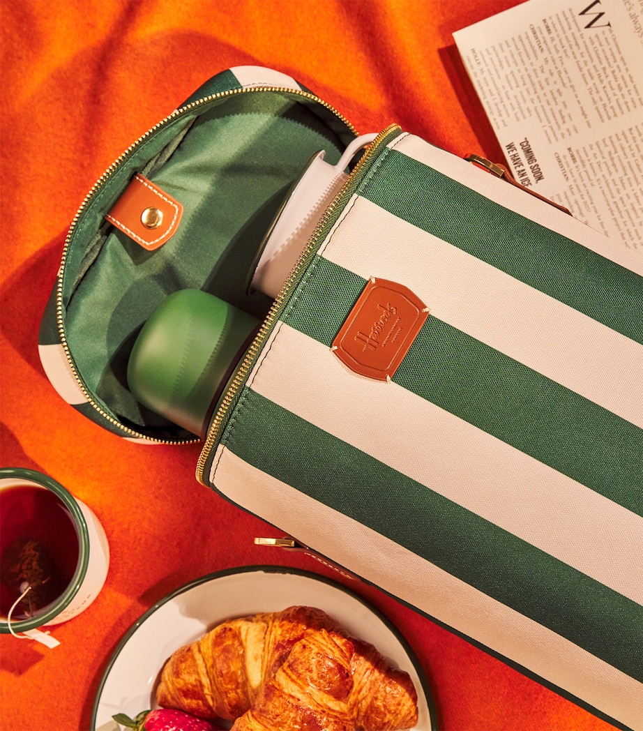 Harrods Striped Drinks Bag Harrods Green Image 5