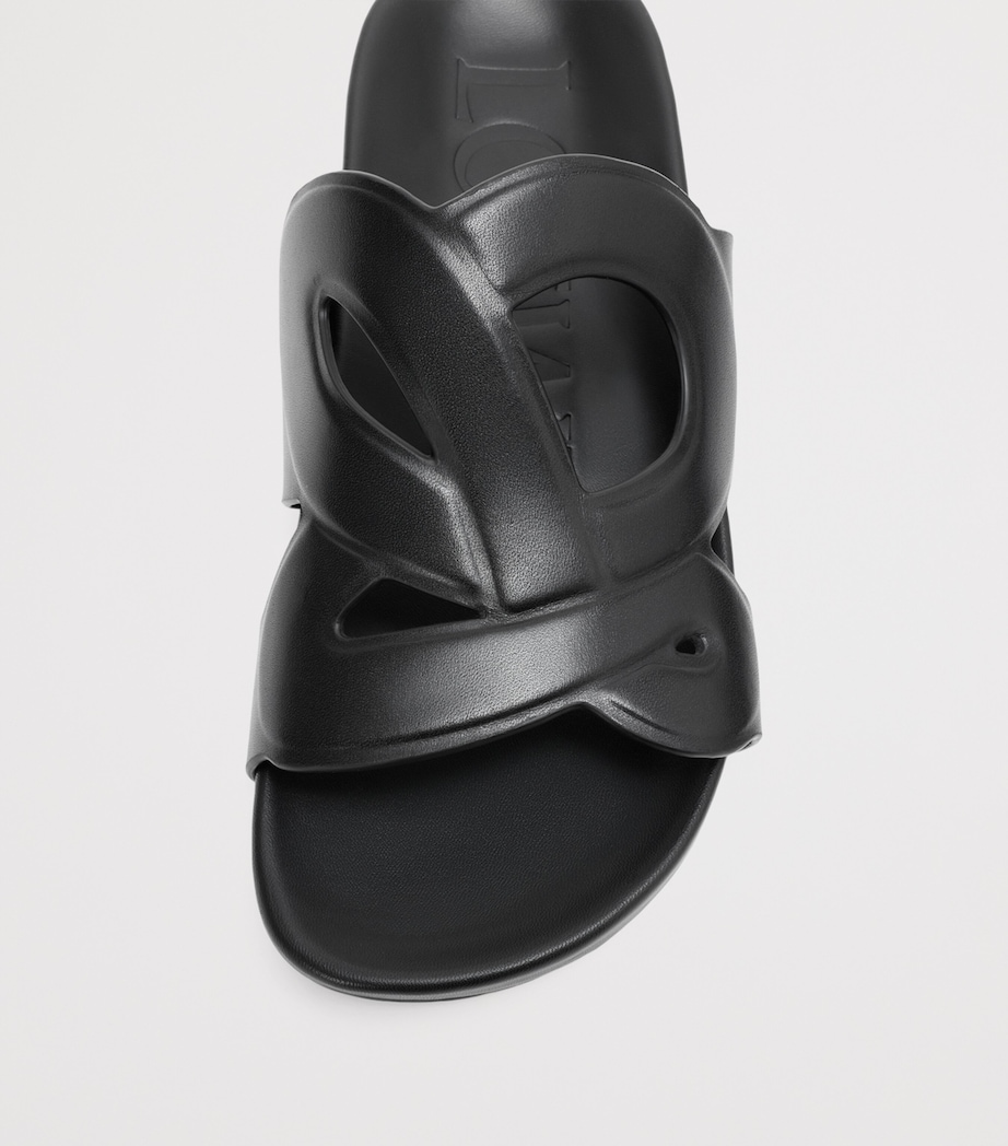 LOEWE x Paula's Ibiza Leather Monogram Ease Slides Black Image 5