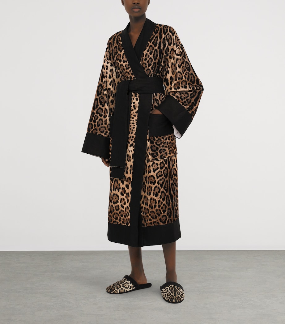 Terry Cotton Leopard Print Robe UL001 LEOPARDO Image 6