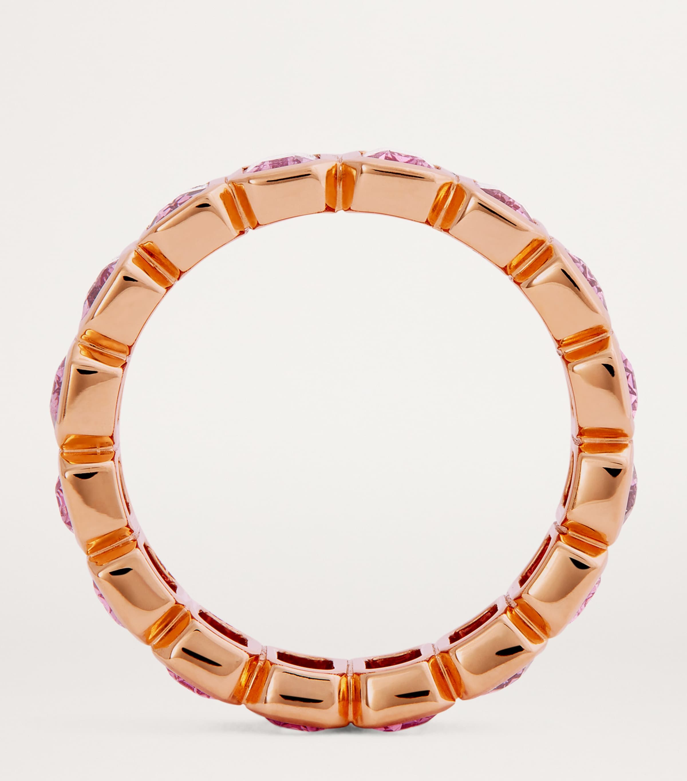 Rose Gold and Pink Sapphire Bezel Ring ROSE GOLD Image 3