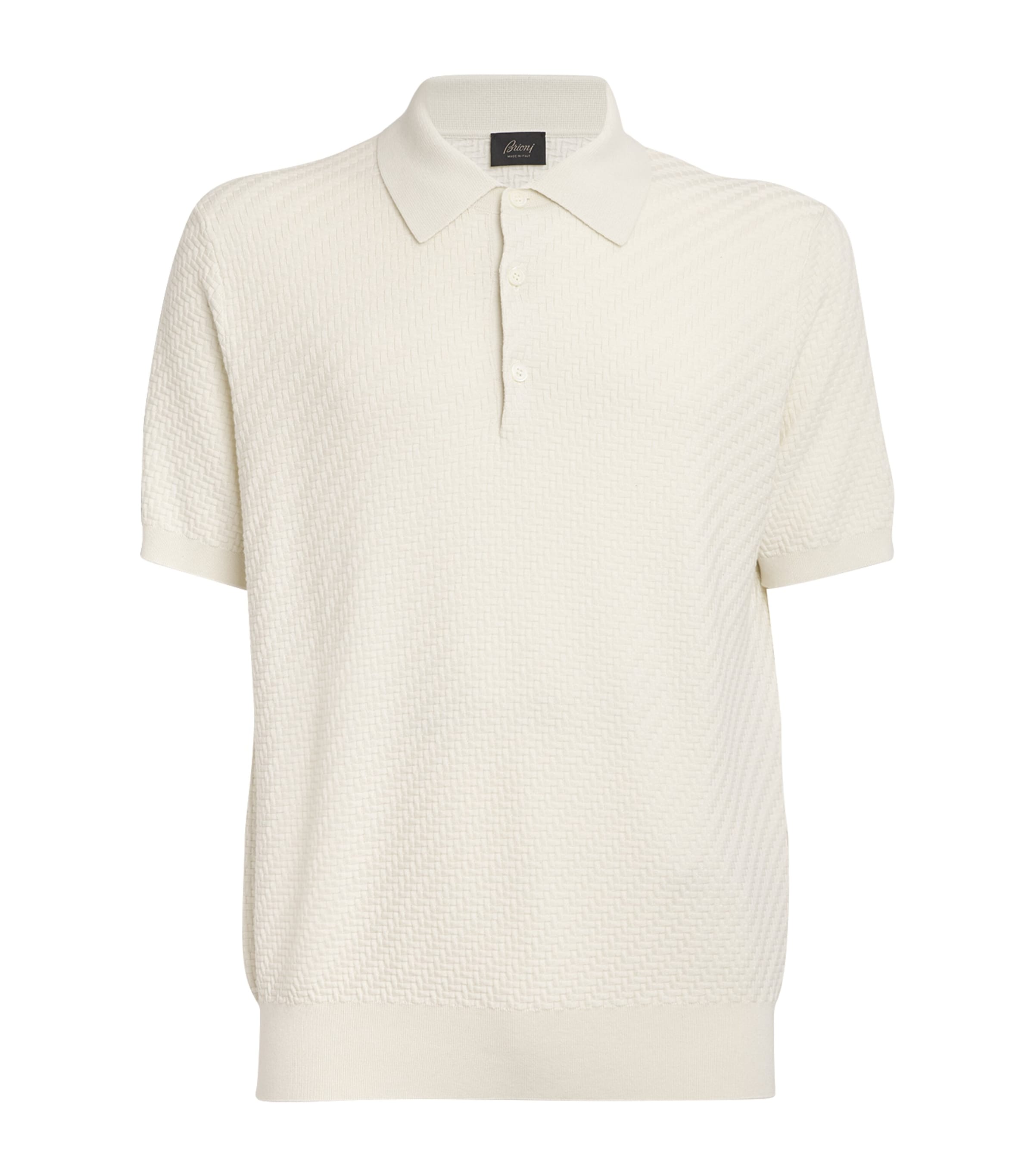 Brioni Cotton-silk-cashmere Polo Shirt In Grey