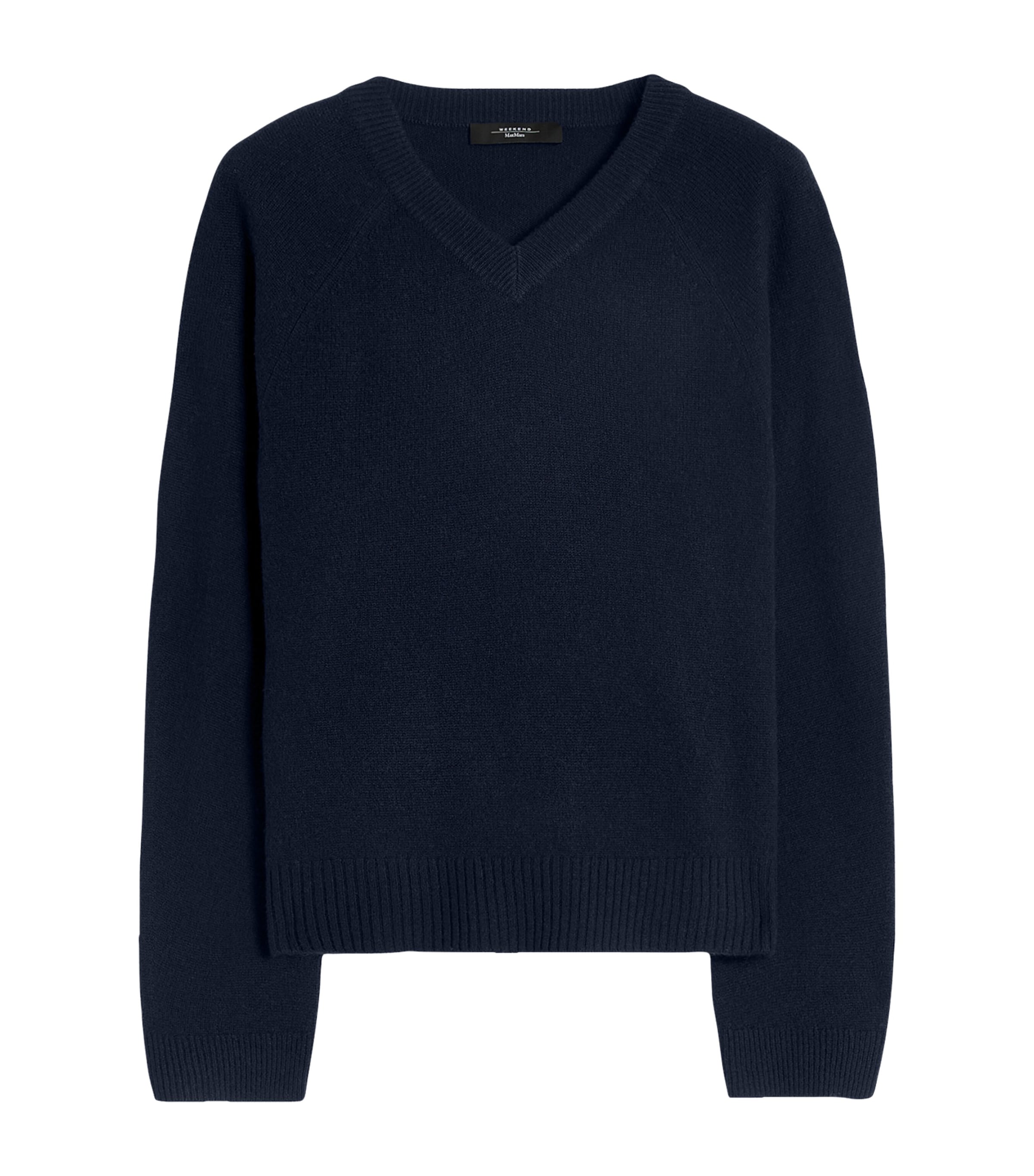 Weekend Max Mara Womens Cashmere V-Neck Sweater Navy Image 1