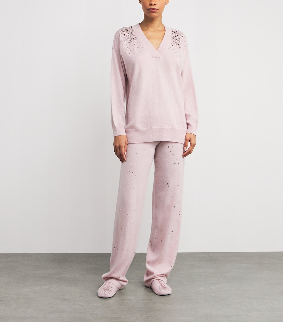 Cashmere Embellished Dolly Slippers PINK SORBET/VIN Image 6