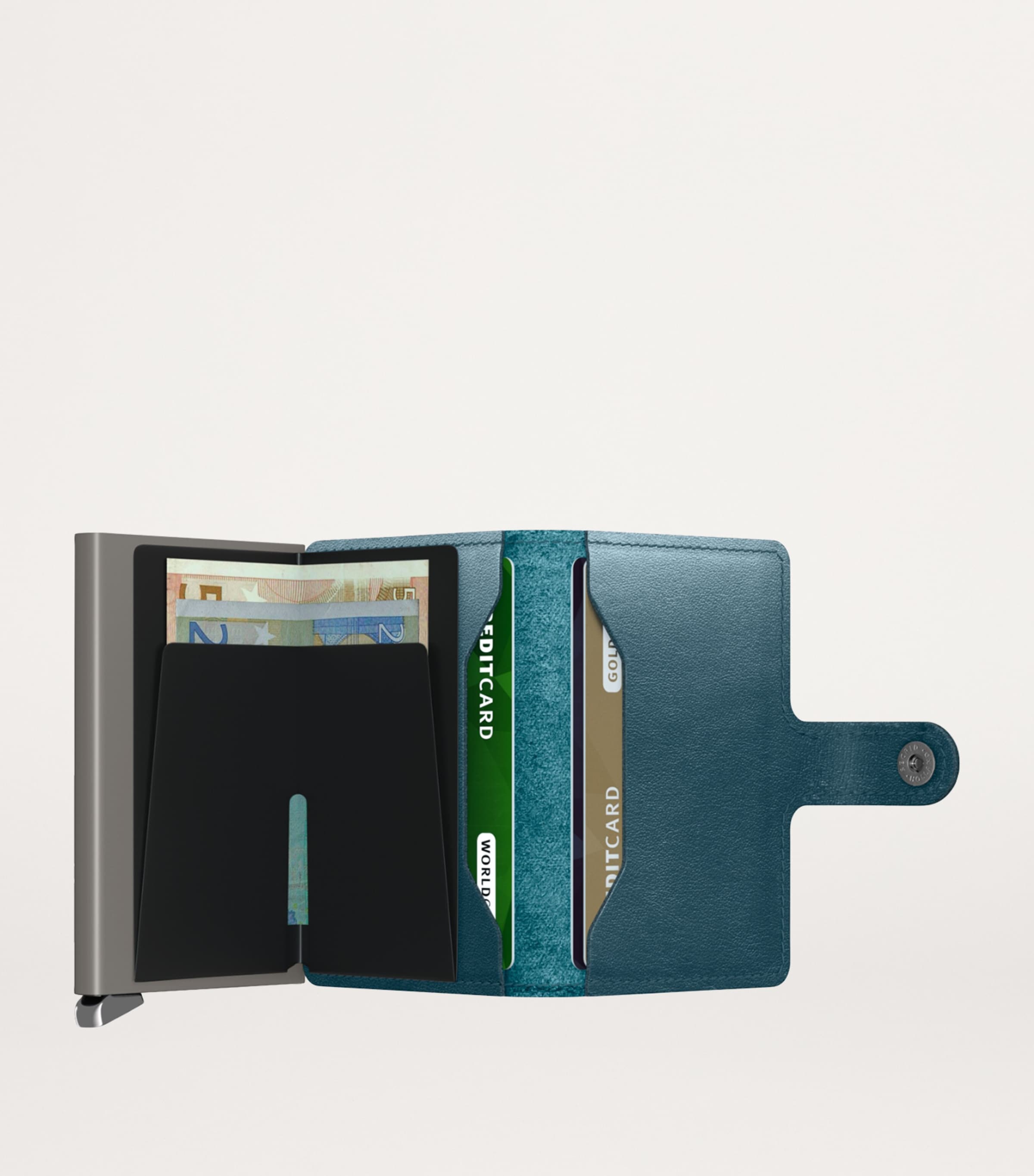 Leather Dusk Miniwallet TEAL Image 3