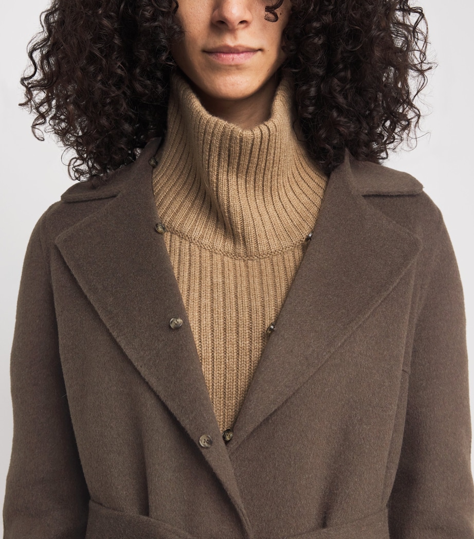 Cashmere-Mink Belted Long Coat 204 Image 7