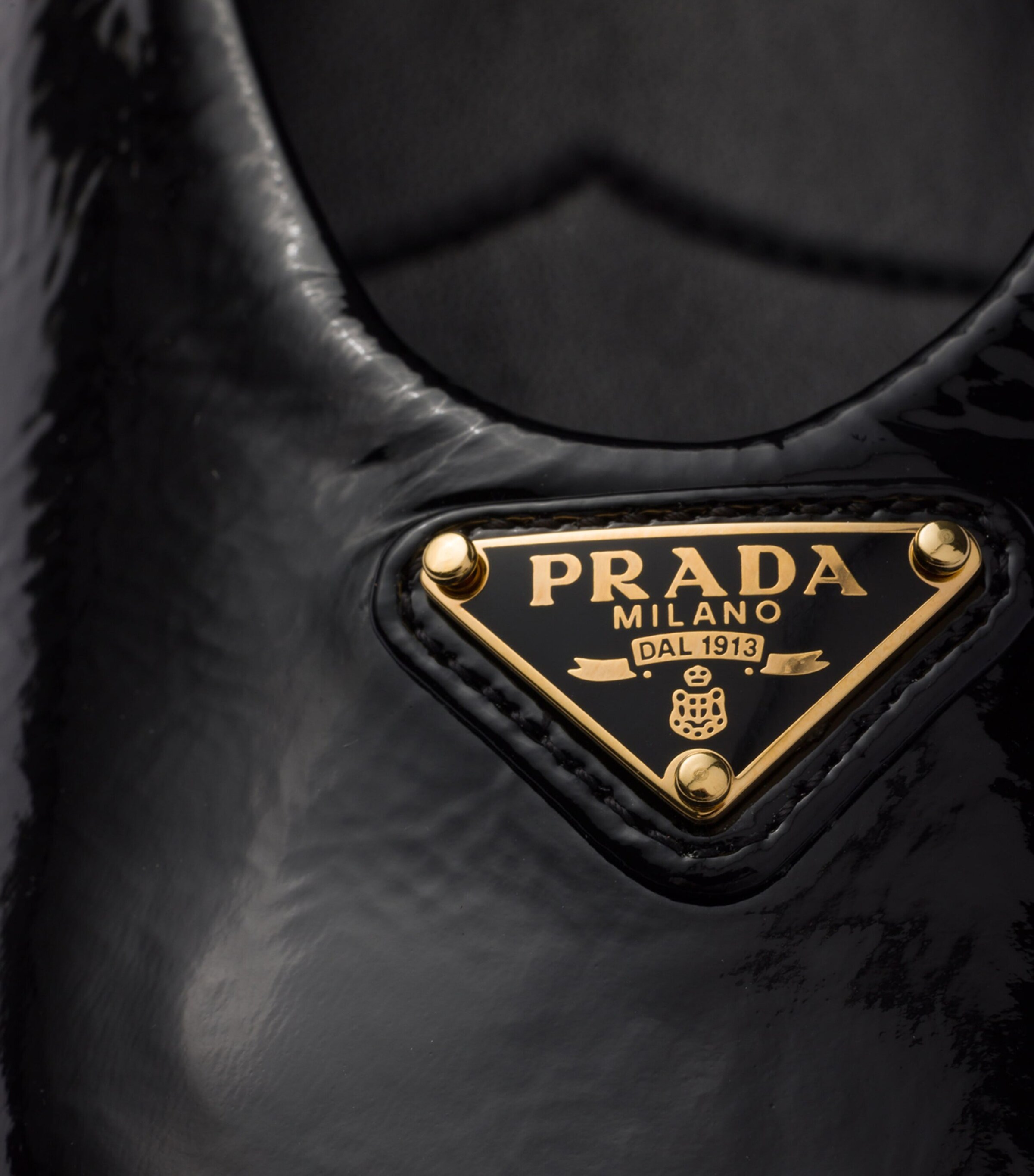 Prada Patent Leather Triangle Ballet Flats Black Image 6