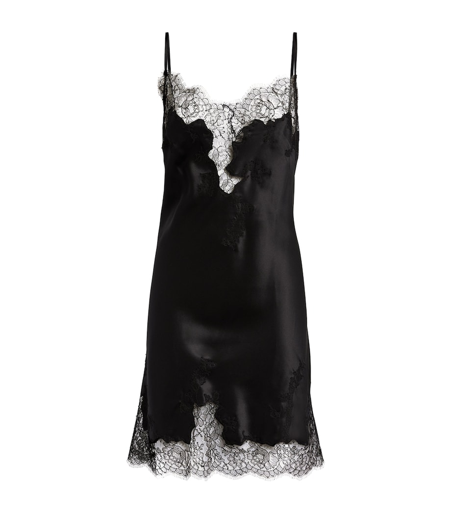 Silk Lace-Trim Chemise NOIR Image 1