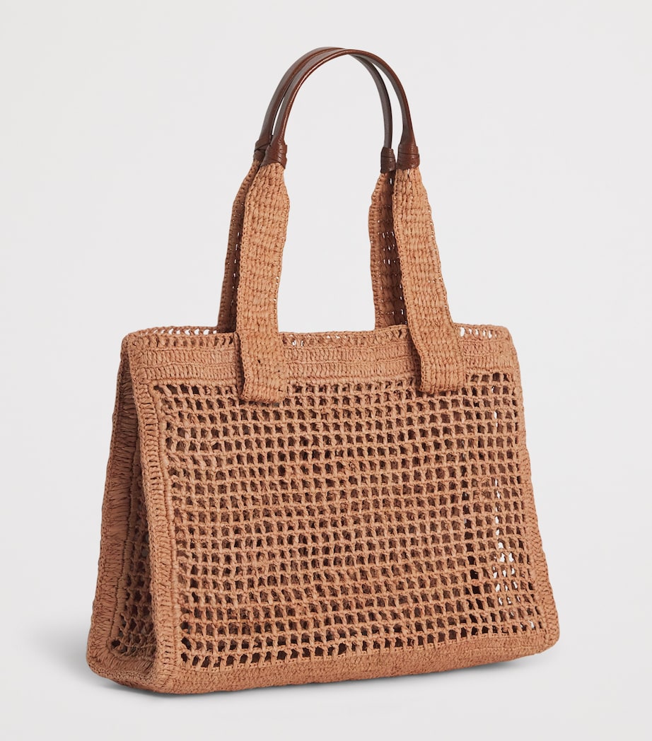 Chloé Raffia Summer Banana East-West Tote Bag Summery Beige Image 2
