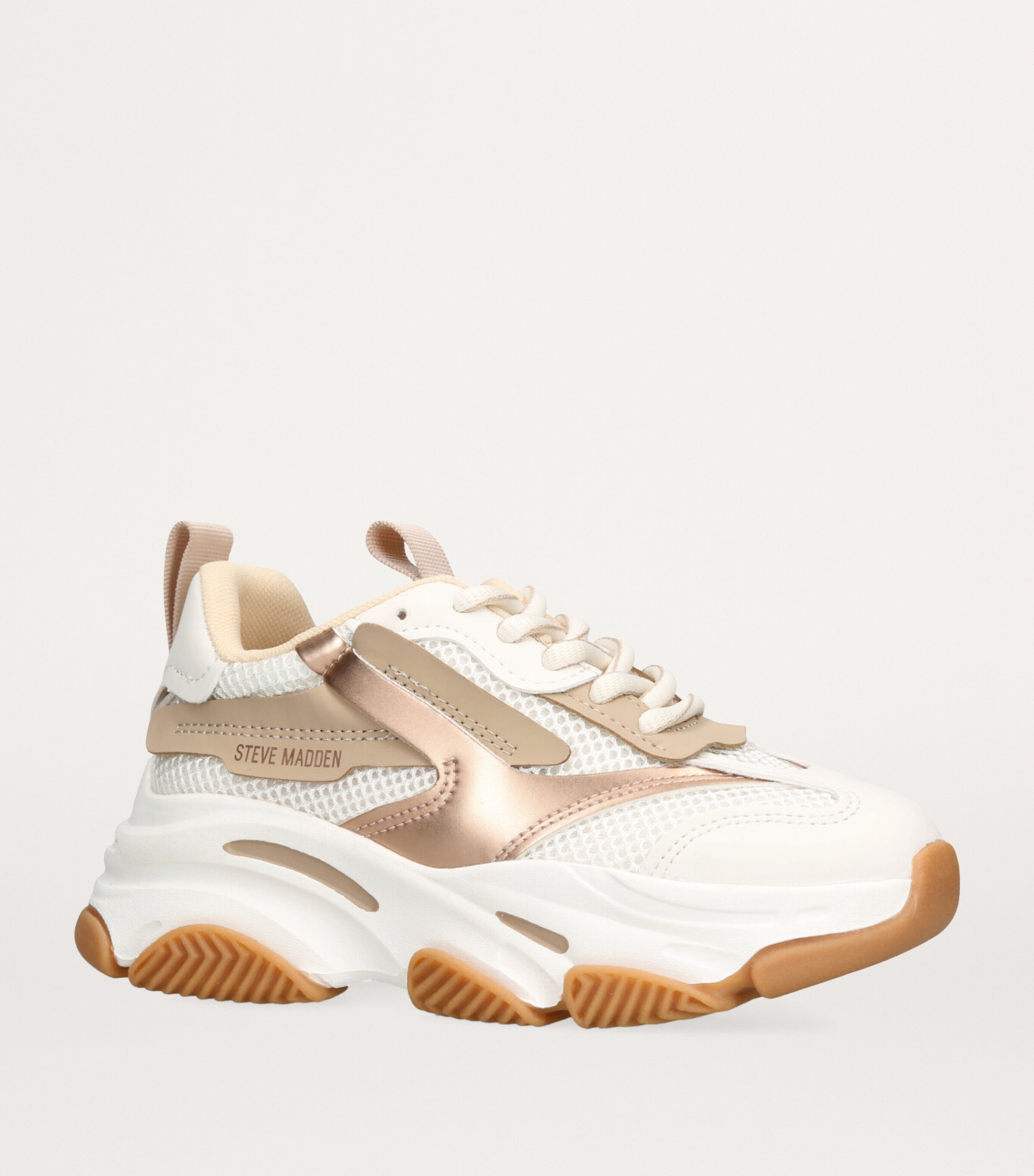 Steve Madden Leather-Trim Jpossession Sneakers Bronze Com Image 3