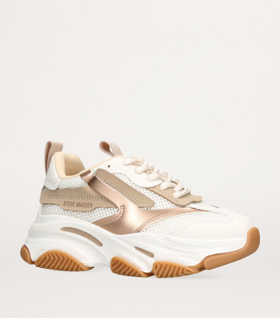 Steve Madden Leather-Trim Jpossession Sneakers Bronze Com Image 3