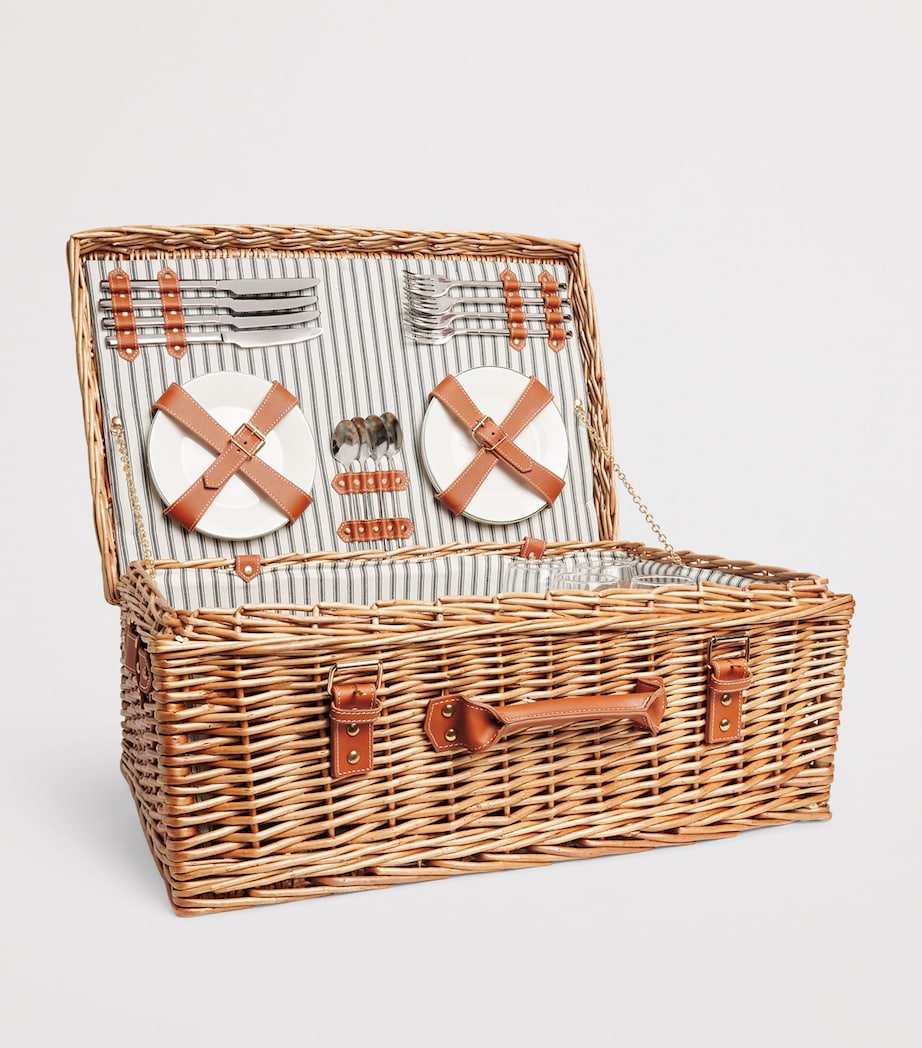 Harrods Fitted Picnic Hamper for 4 Brown Image 2