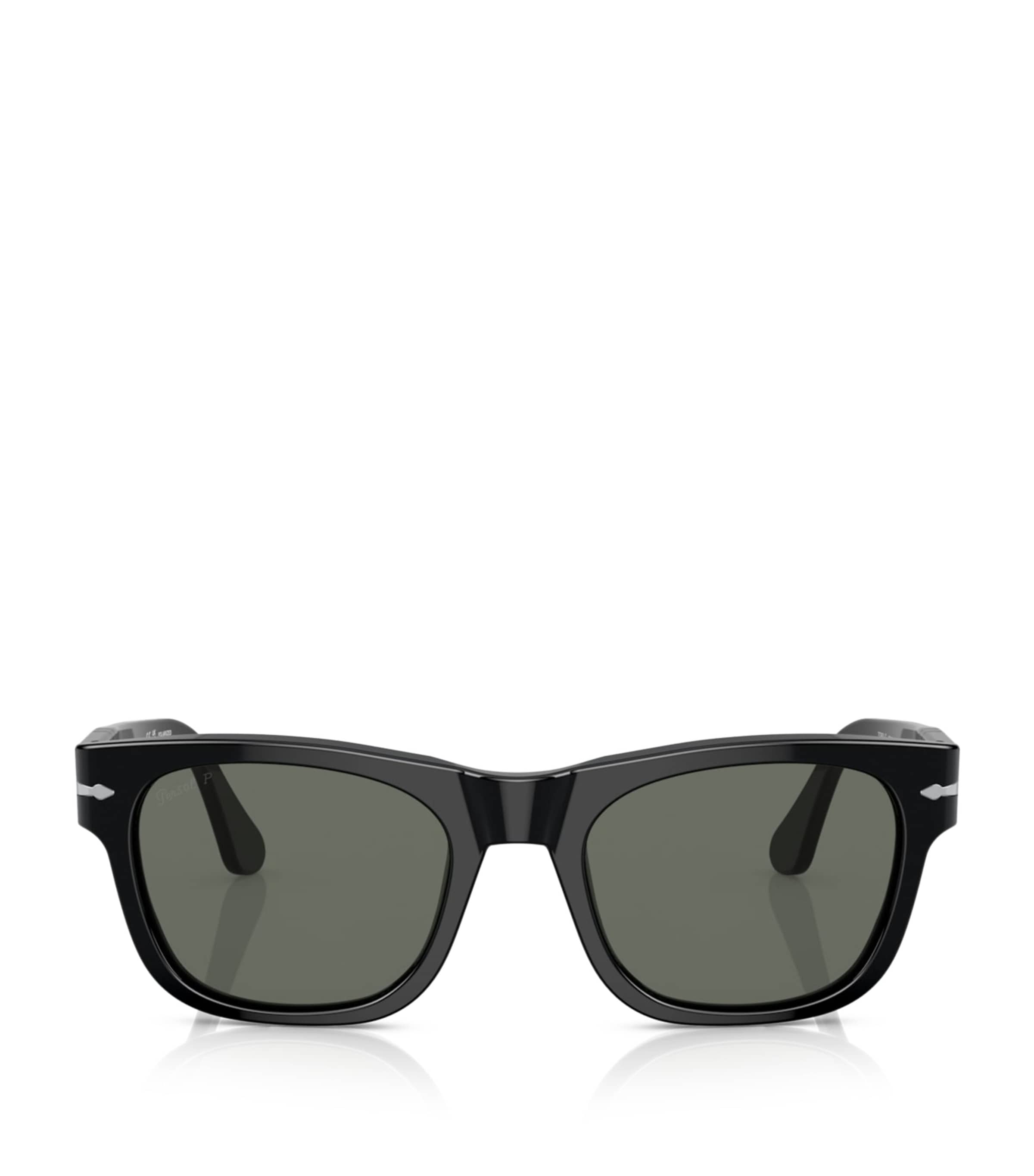 Persol Acetate Rectangle Sunglasses Black Image 1