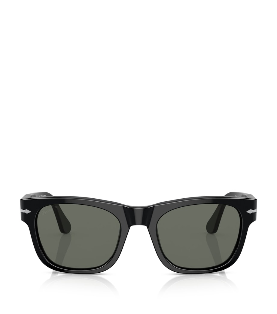 Persol Acetate Rectangle Sunglasses Black Image 1