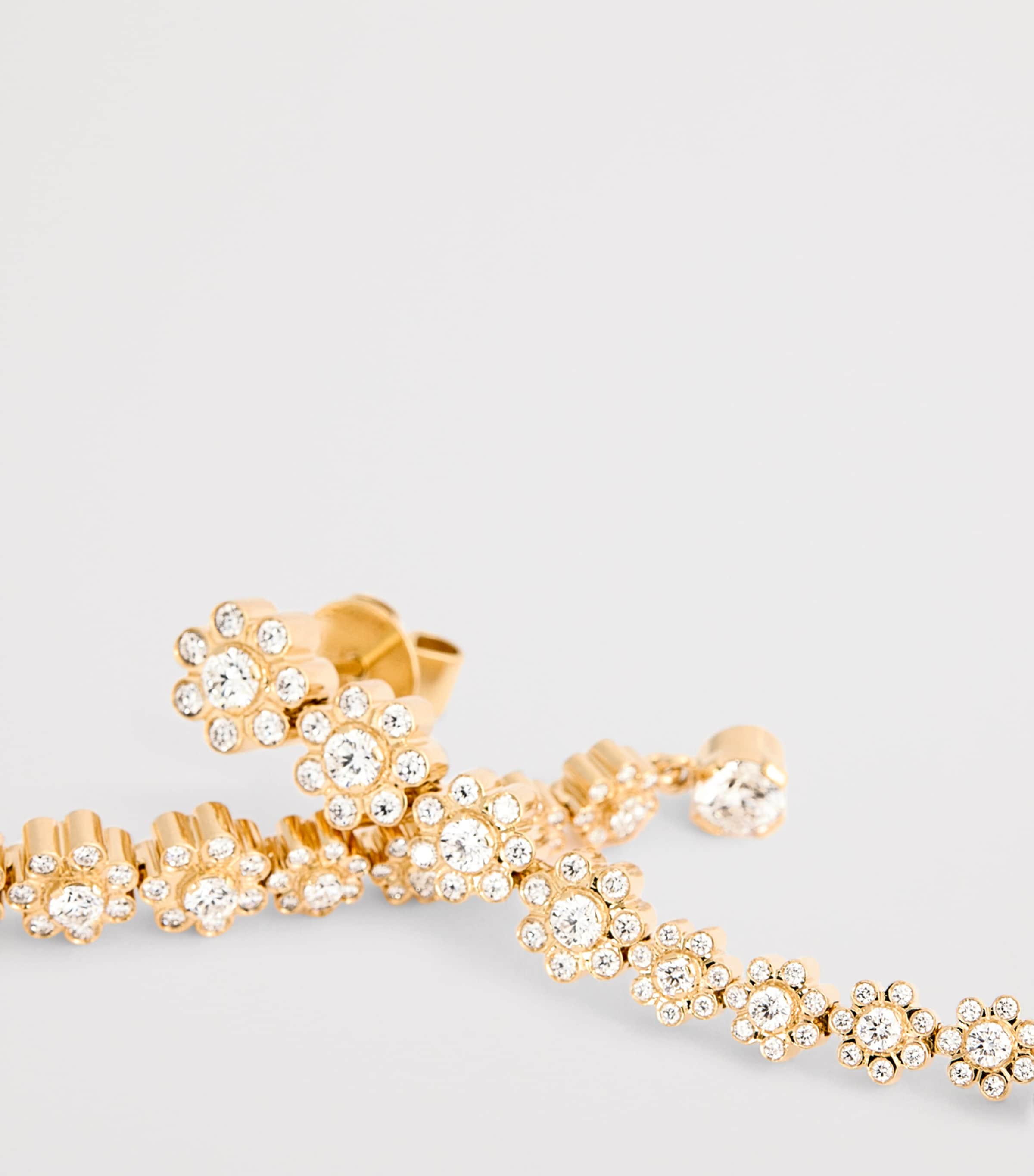 Yellow Gold and Diamond Sienna Fleur Earrings YELLOW GOLD Image 6