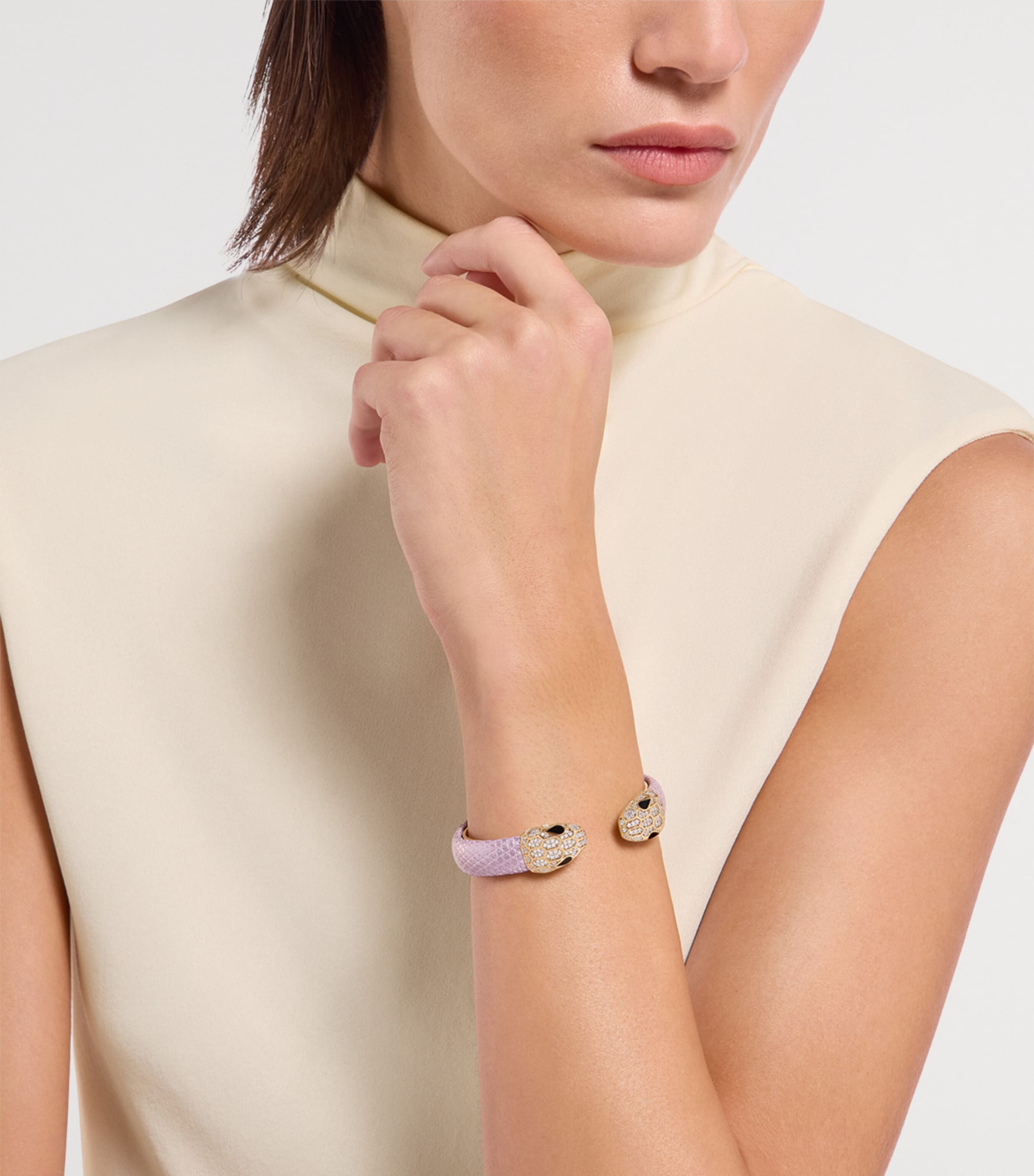 Bvlgari Leather Serpenti Forever Bangle Purple Image 2