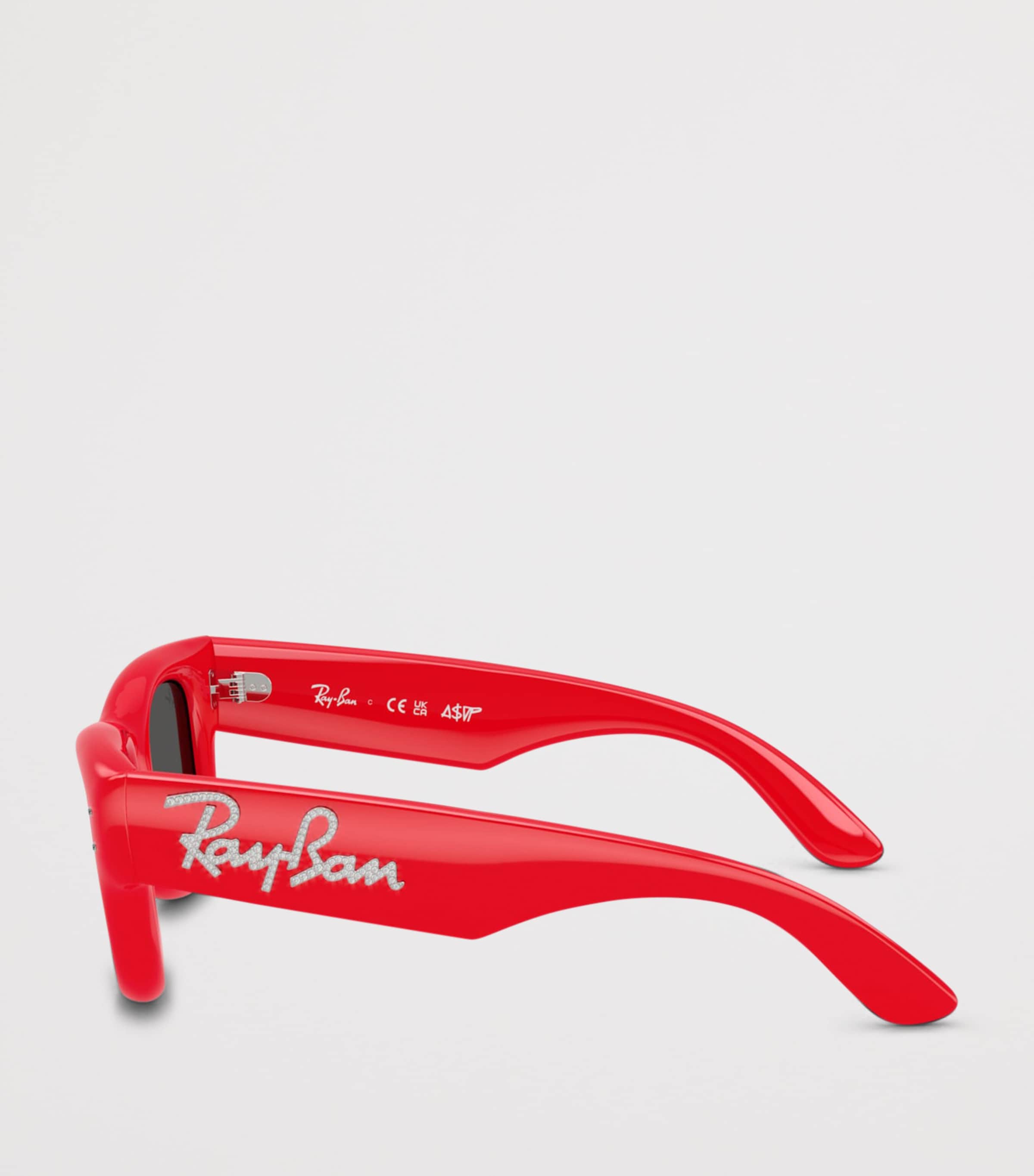 Ray-Ban Puffer Crystal Edition Wayfarer Sunglasses Red Image 3