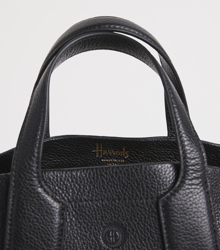 Harrods Small Leather Freya Tote Bag Black Image 5